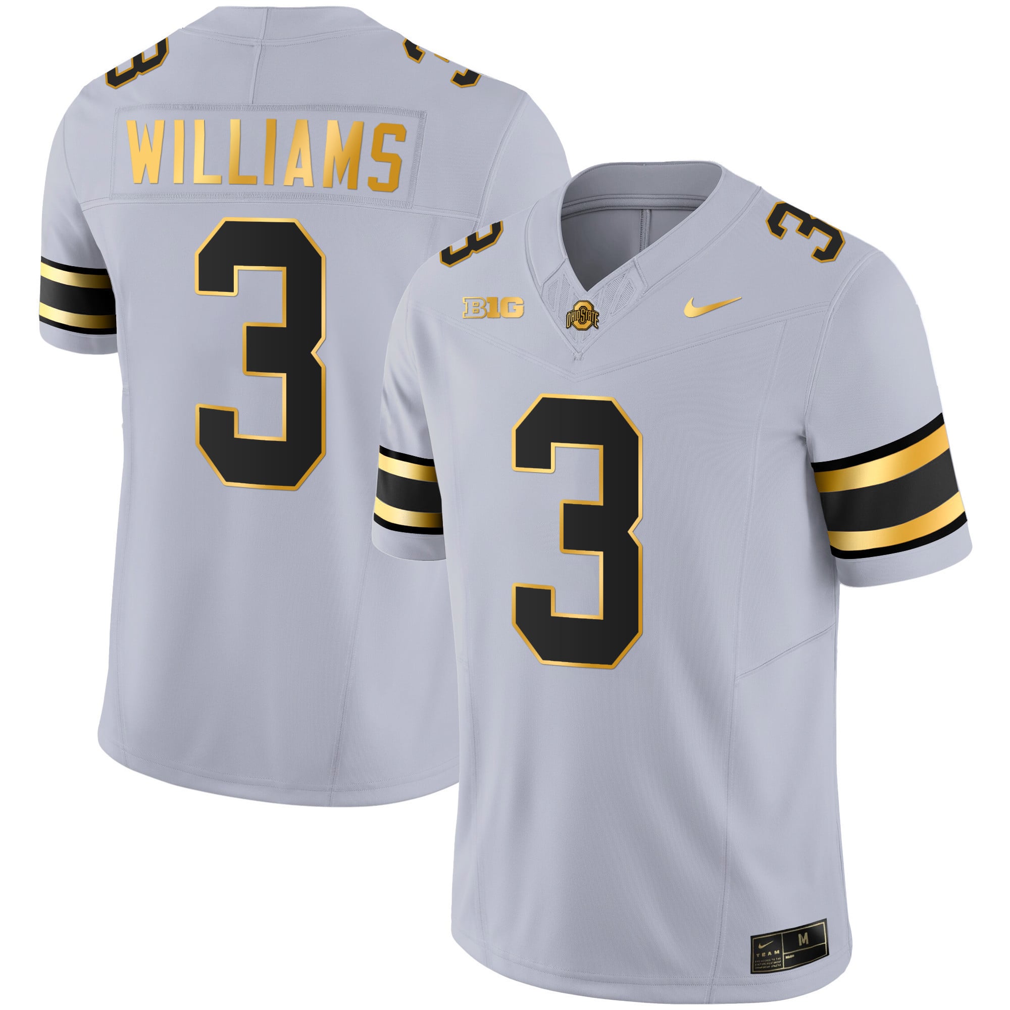 Alternative view of Ohio State Harrison Jr. Jersey - Nike Ohio State Harrison Jr. #18 Grey