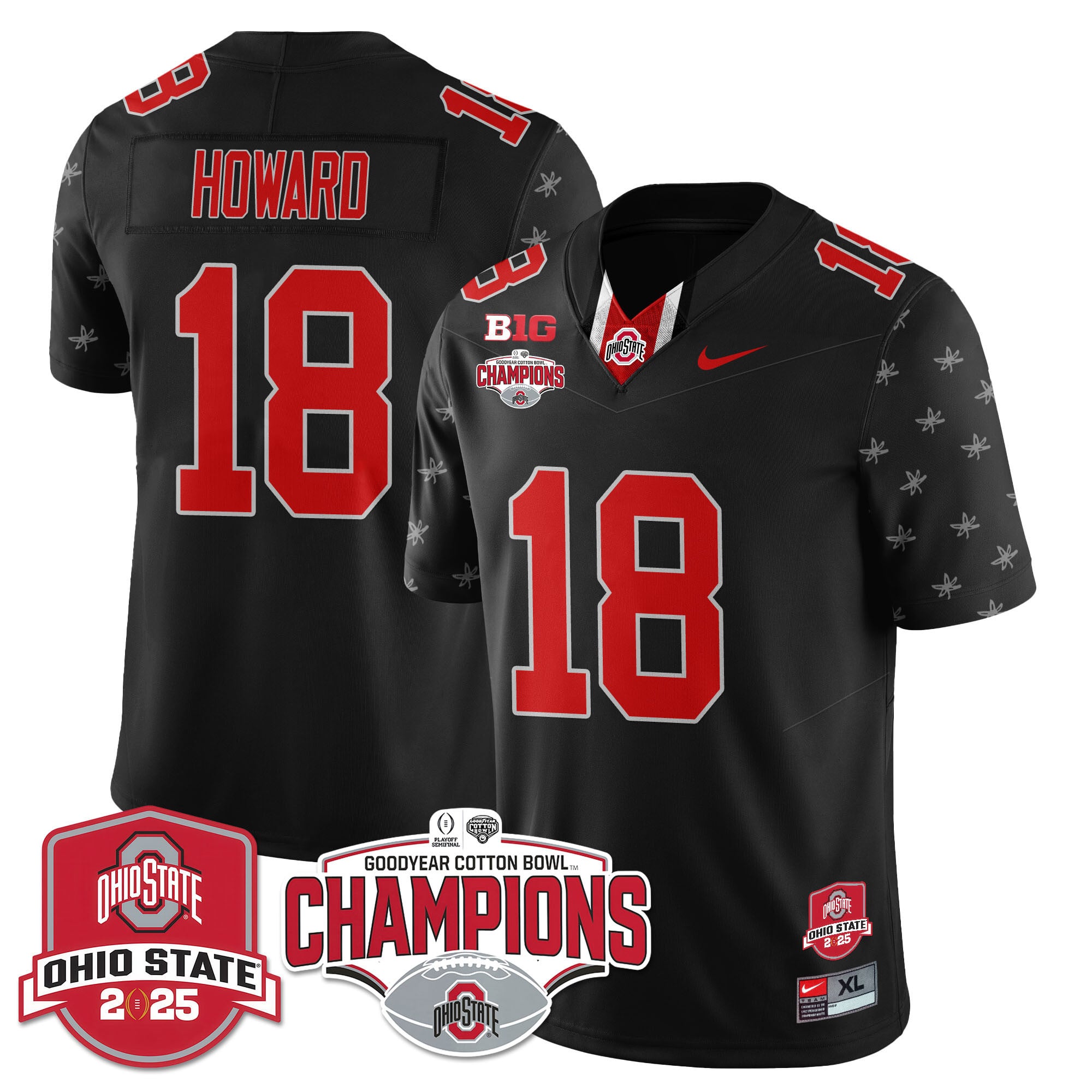 Alternative view of Ohio State Henderson #32 - Nike Black Jersey - Cotton Bowl Champs
