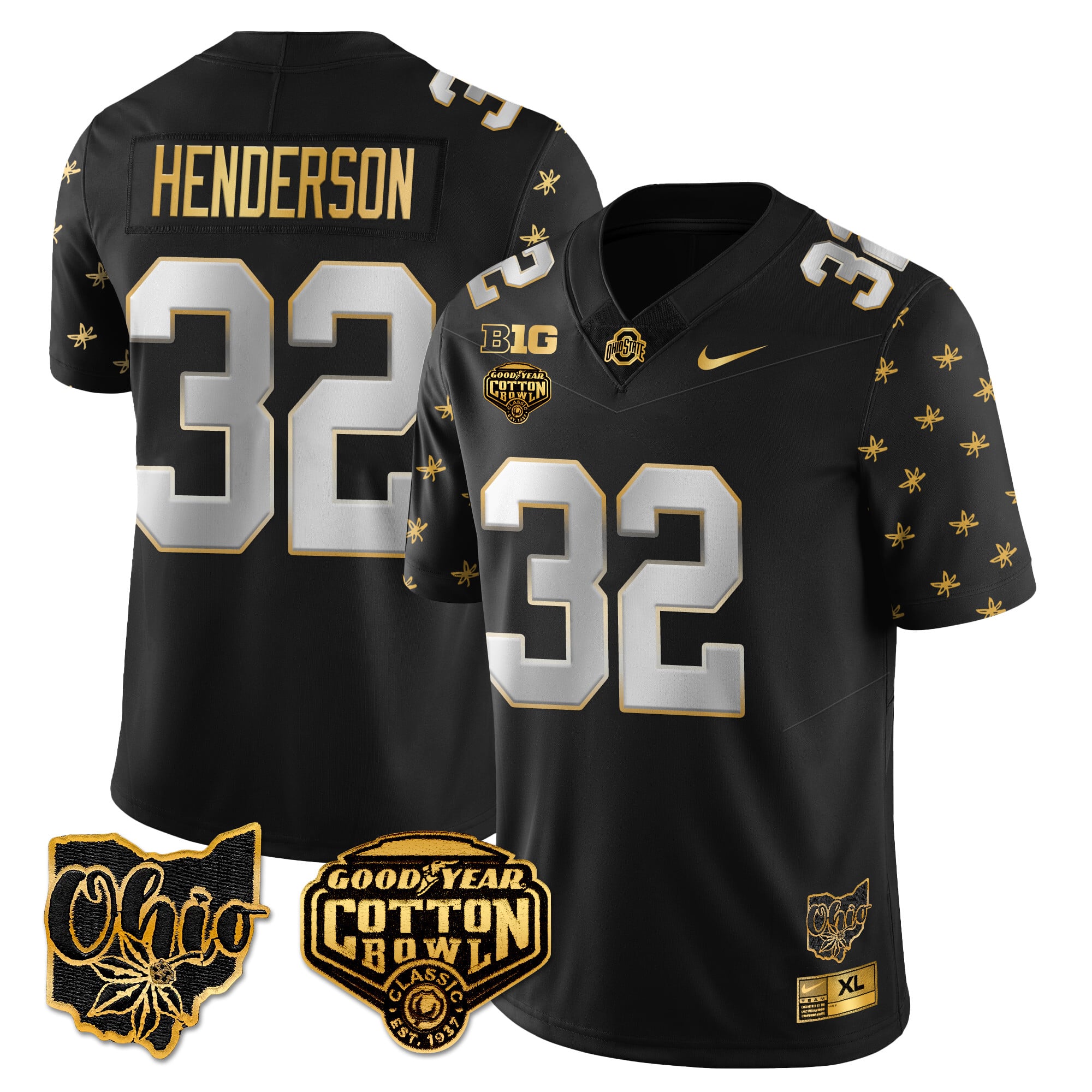 Ohio State Henderson Jersey - Nike Ohio State Henderson #32 - Black