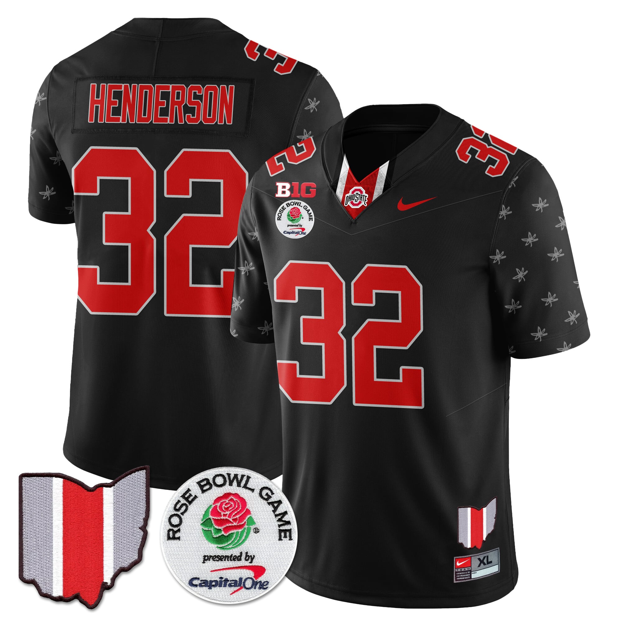 Ohio State Henderson Jersey - Nike Ohio State Henderson #32 Black Rose
