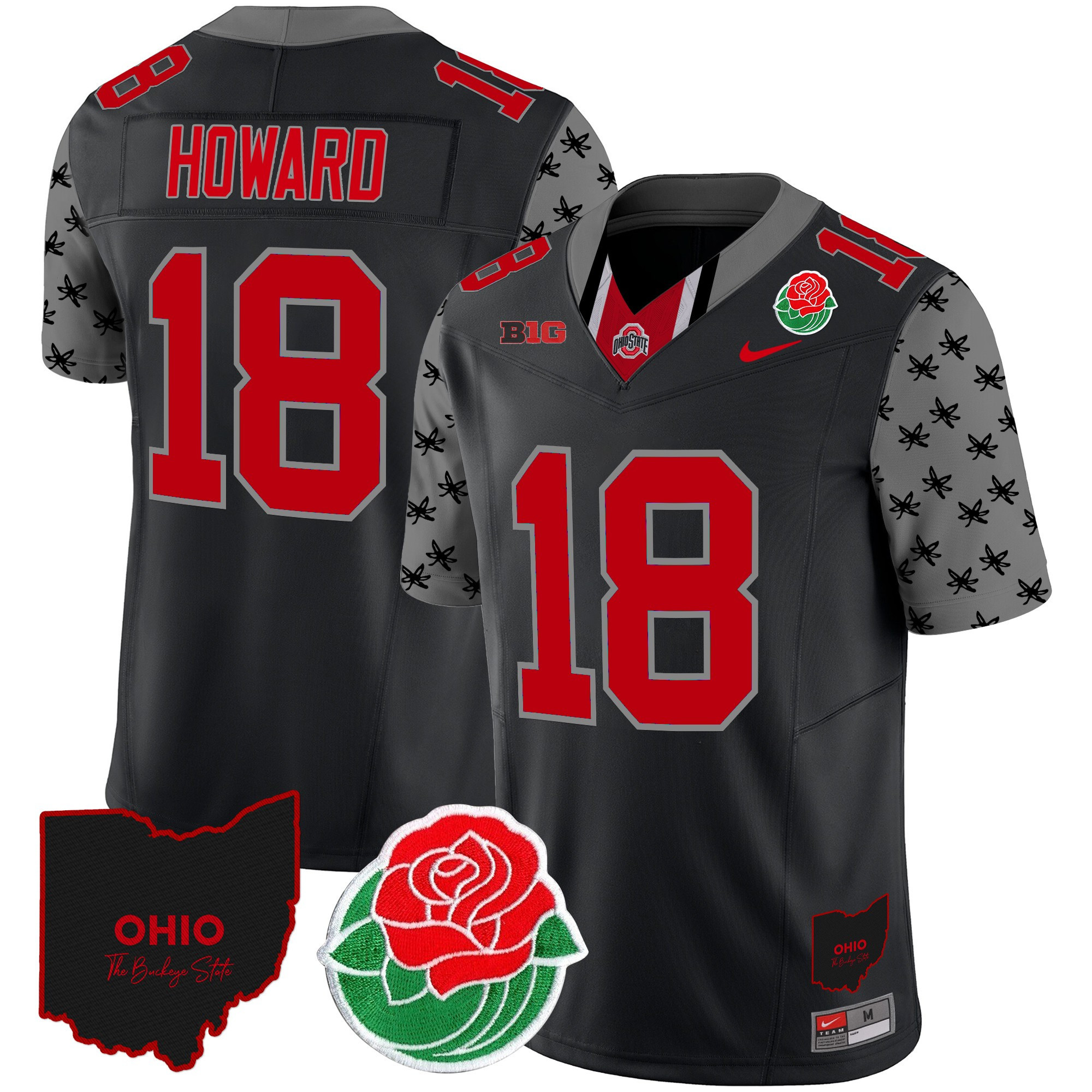 Ohio State Howard Jersey nike black - Nike Ohio State Howard #18 Black