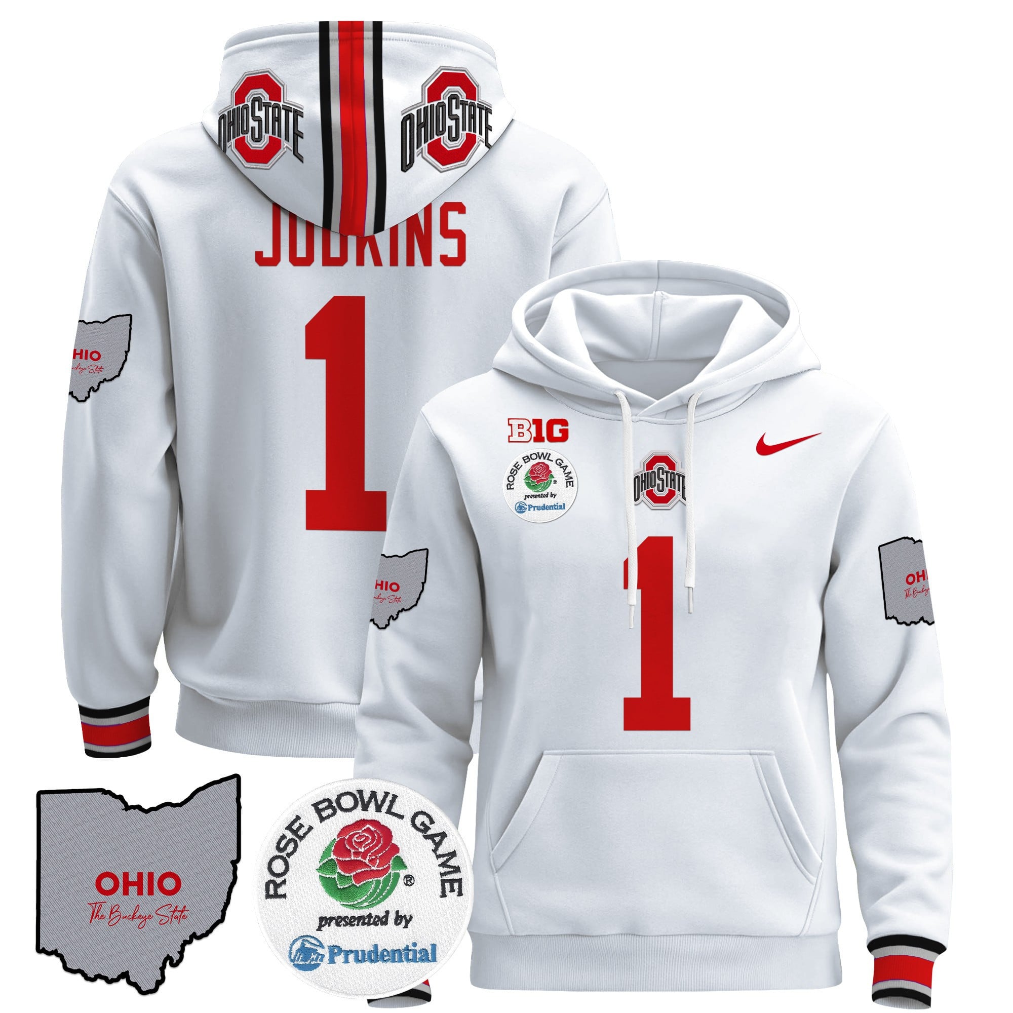 Alternative view of Ohio State Rose Bowl Hoodie - Nike Ohio State Rose Bowl White Hoodie