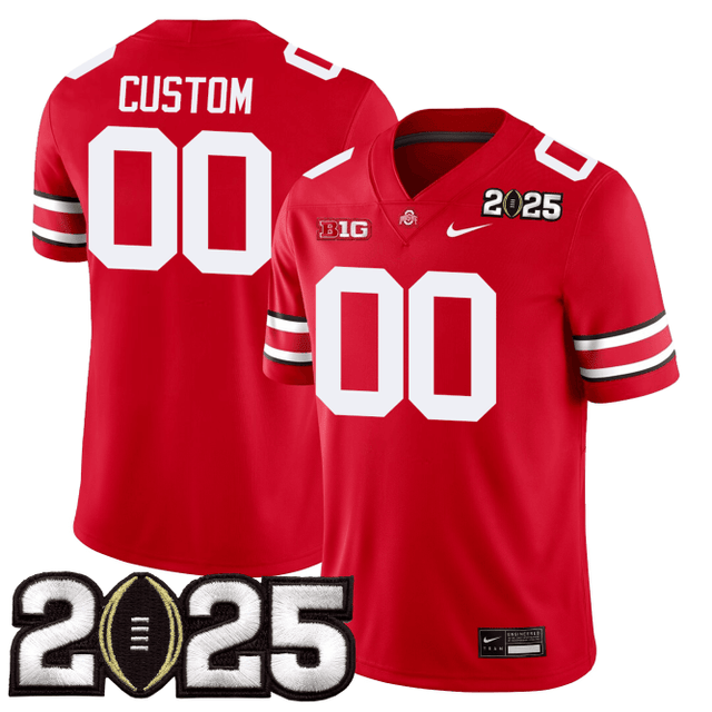Ohio State Scarlet Jersey - Nike Ohio State Buckeyes Custom Scarlet