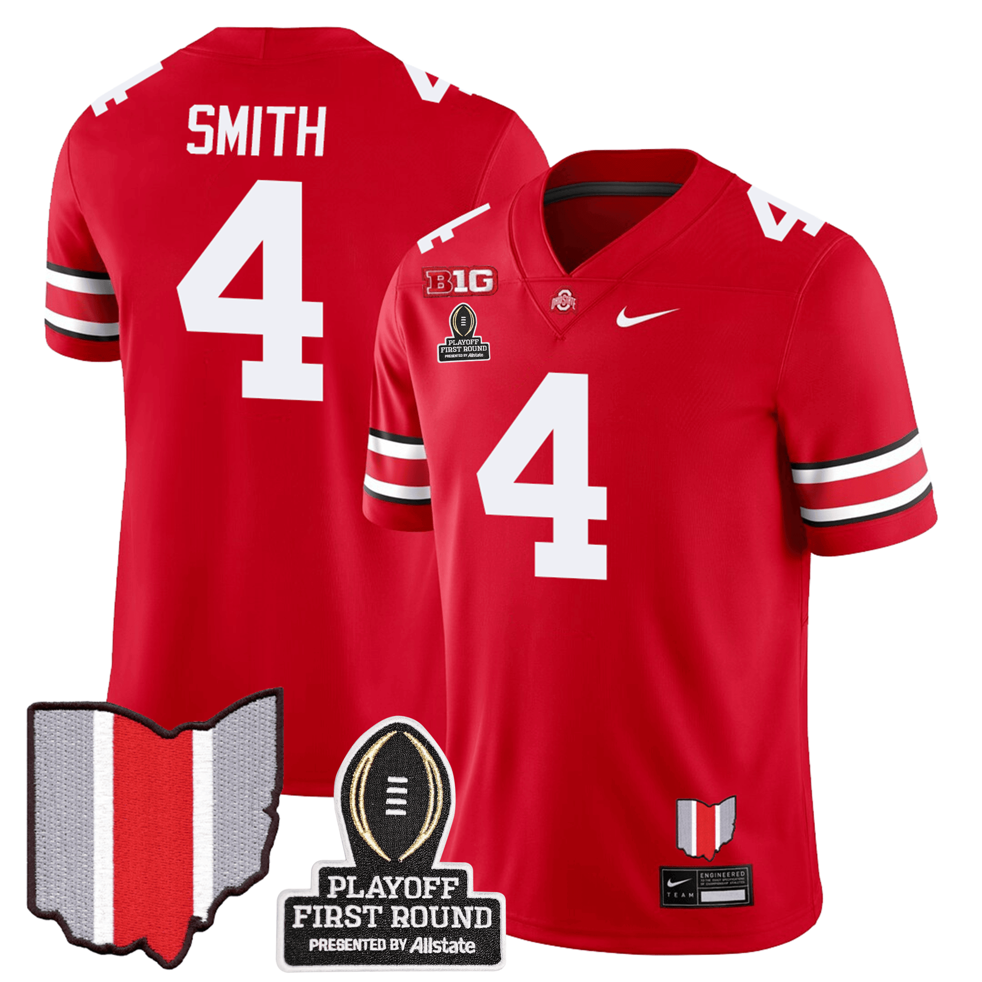 Ohio State Smith #4 Jersey - Nike - Scarlet Replica Edition
