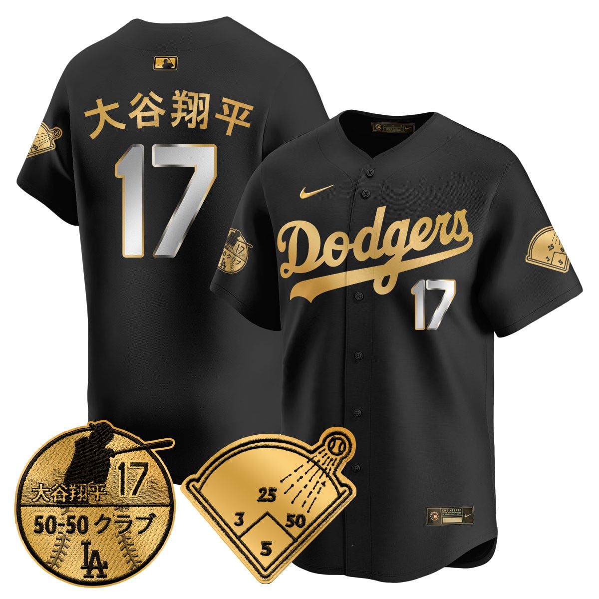 Ohtani Dodgers Black Gold Jersey - Nike Limited Edition