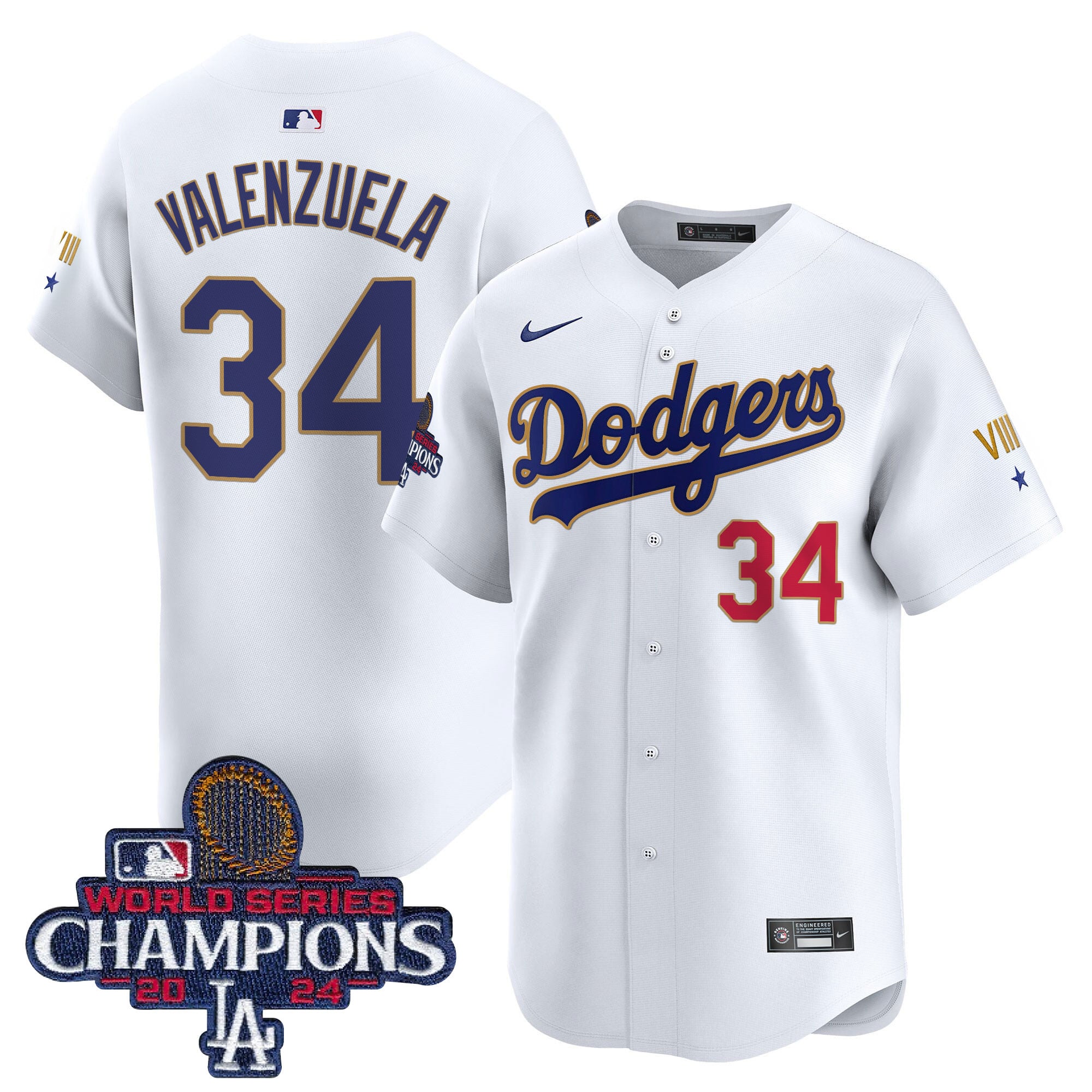 Alternative view of Ohtani Dodgers WS Jersey - Nike - White Limited Edition