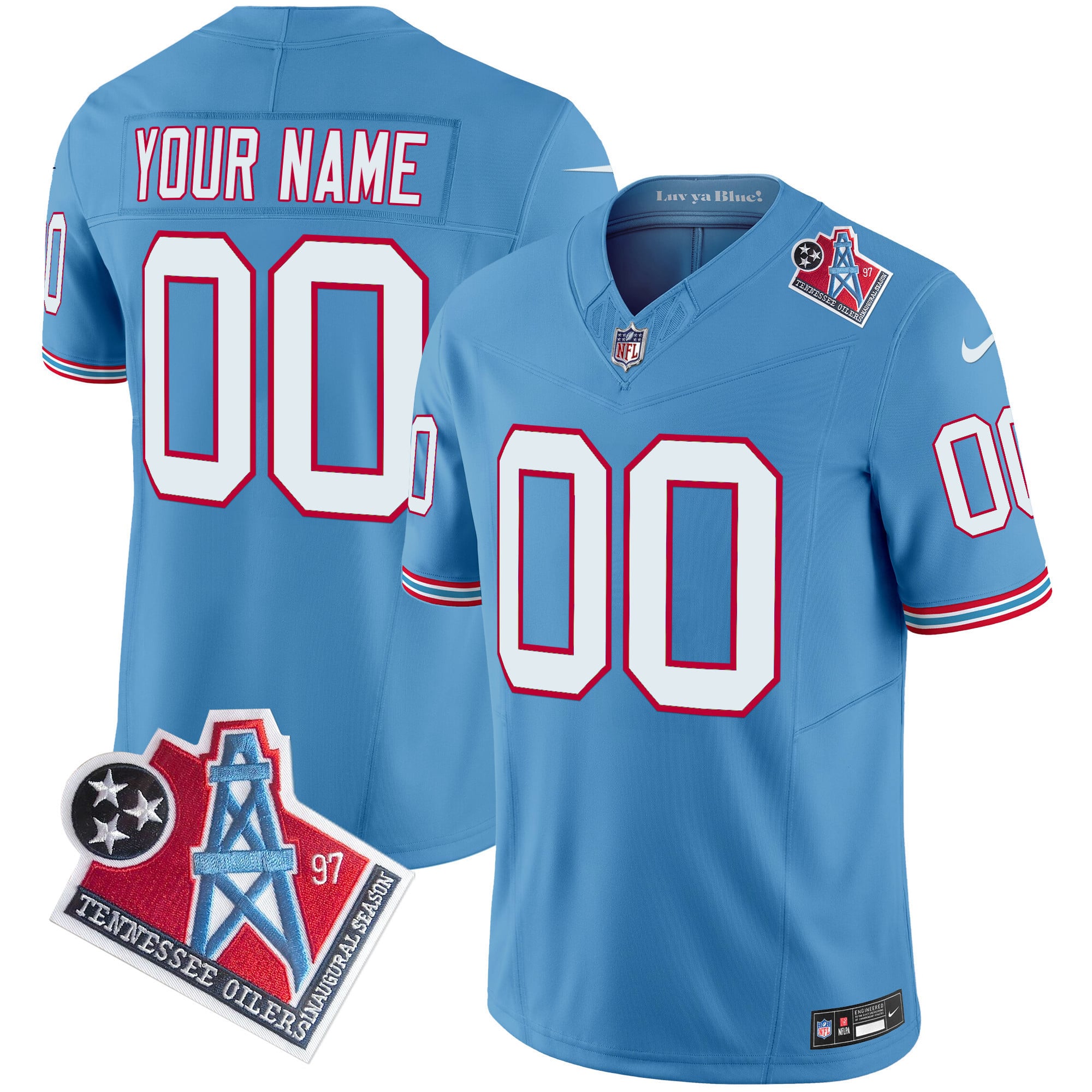 Alternative view of Oilers Throwback Jersey White - Nike Oilers Throwback Jersey