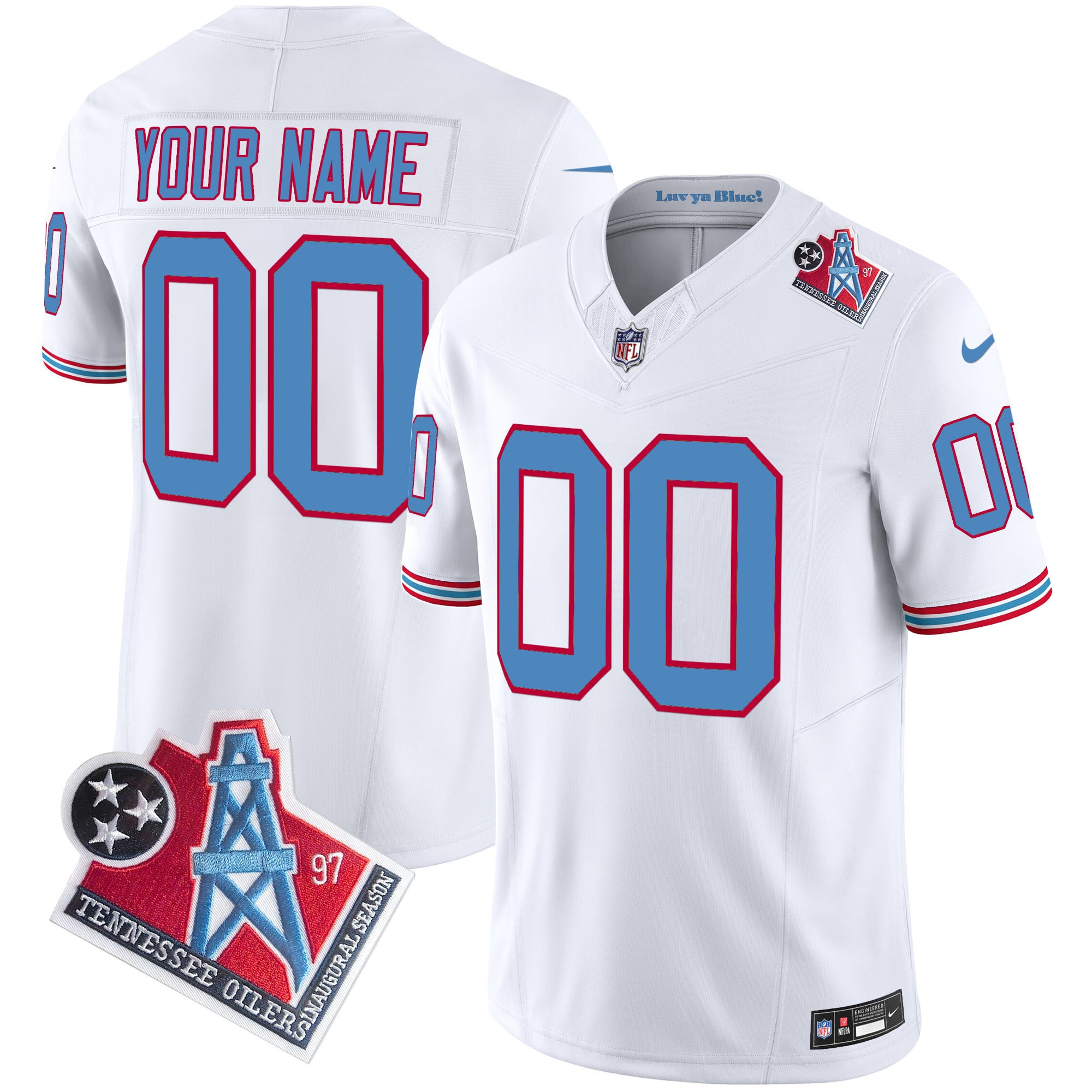 Oilers Throwback Jersey White - Nike Oilers Throwback Jersey