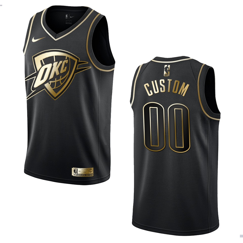 OKC Thunder Black Custom Jersey - Nike - Fourth Edition