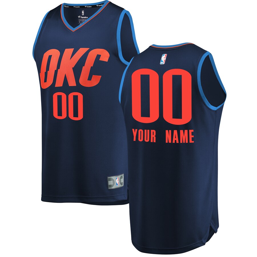 OKC Thunder Navy Custom Jersey - Fanatics