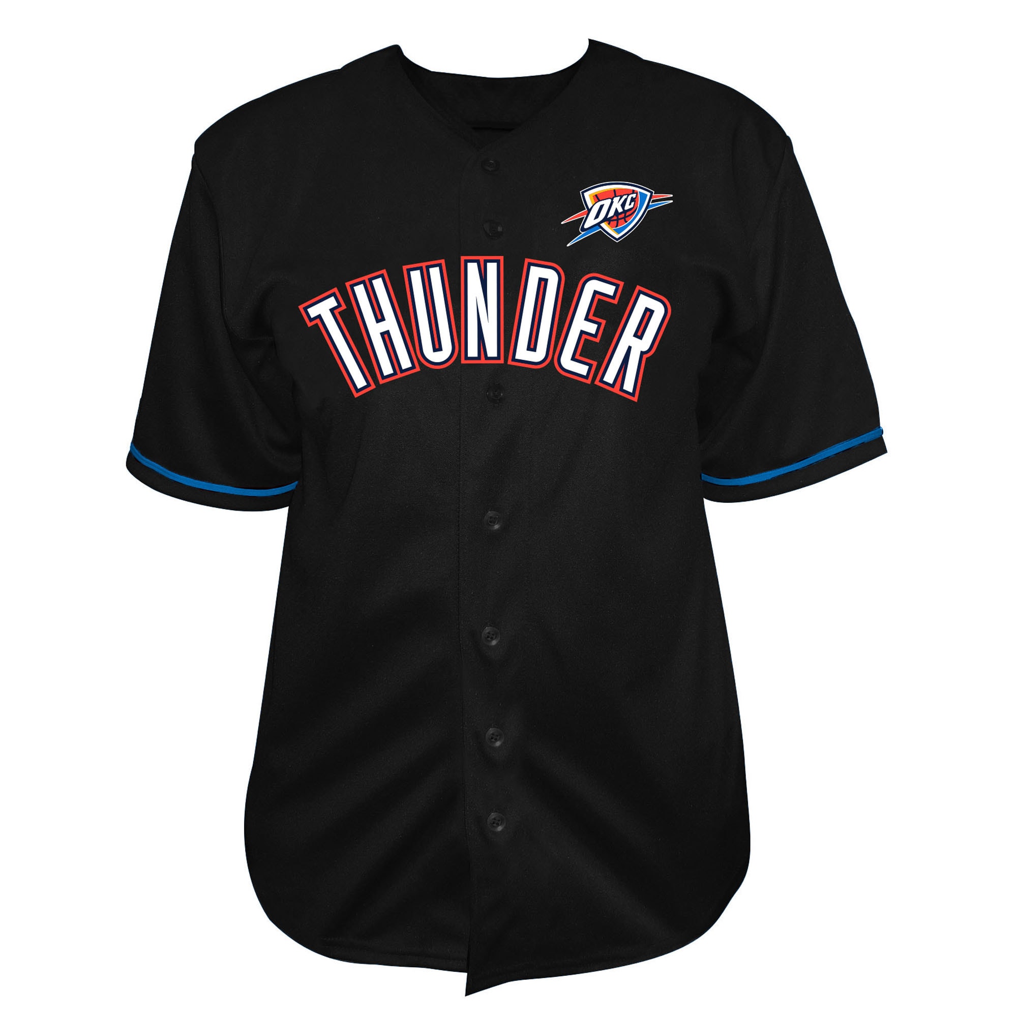 Oklahoma City Thunder Fanatics Big & Tall Pop Full-Button Jersey - Black