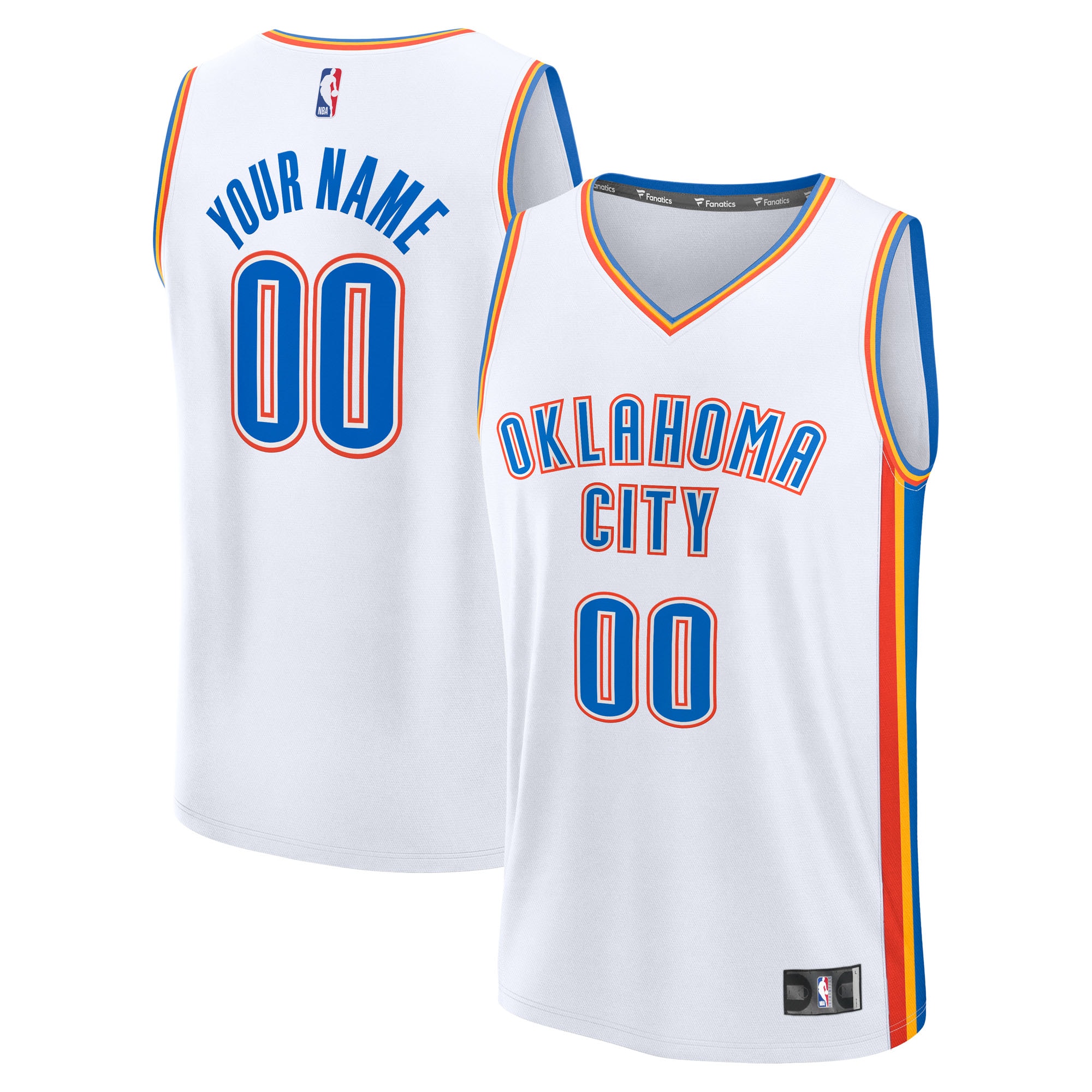Oklahoma City Thunder Fanatics Fast Break Custom Jersey - Association Edition - White