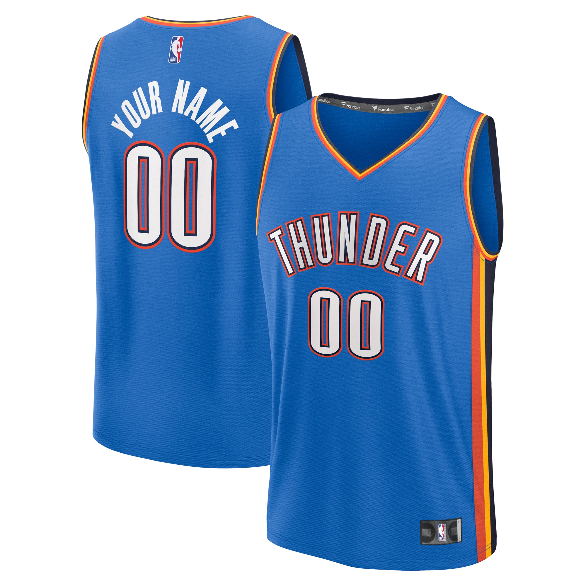 Oklahoma City Thunder Fanatics Fast Break Custom Jersey - Icon Edition - Blue