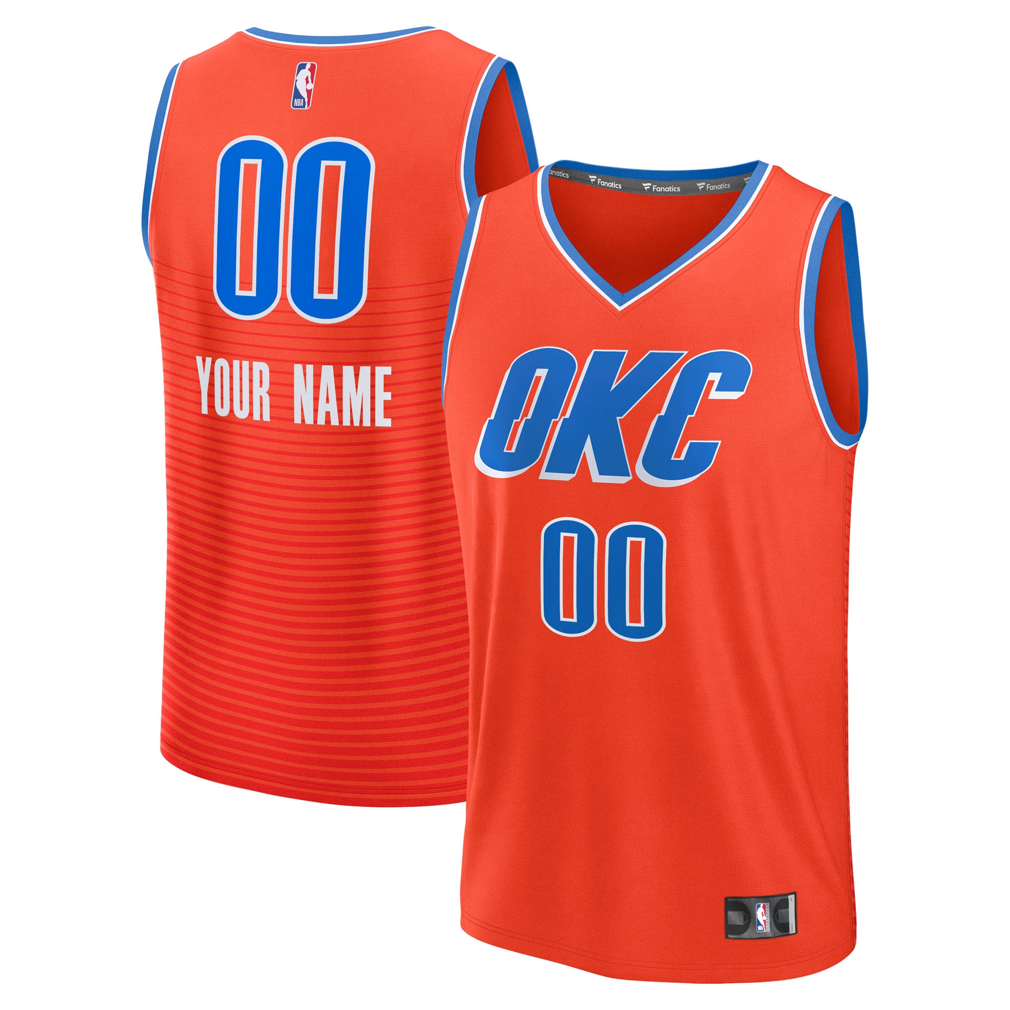 Oklahoma City Thunder Fanatics Fast Break Custom Jersey - Statement Edition - Orange