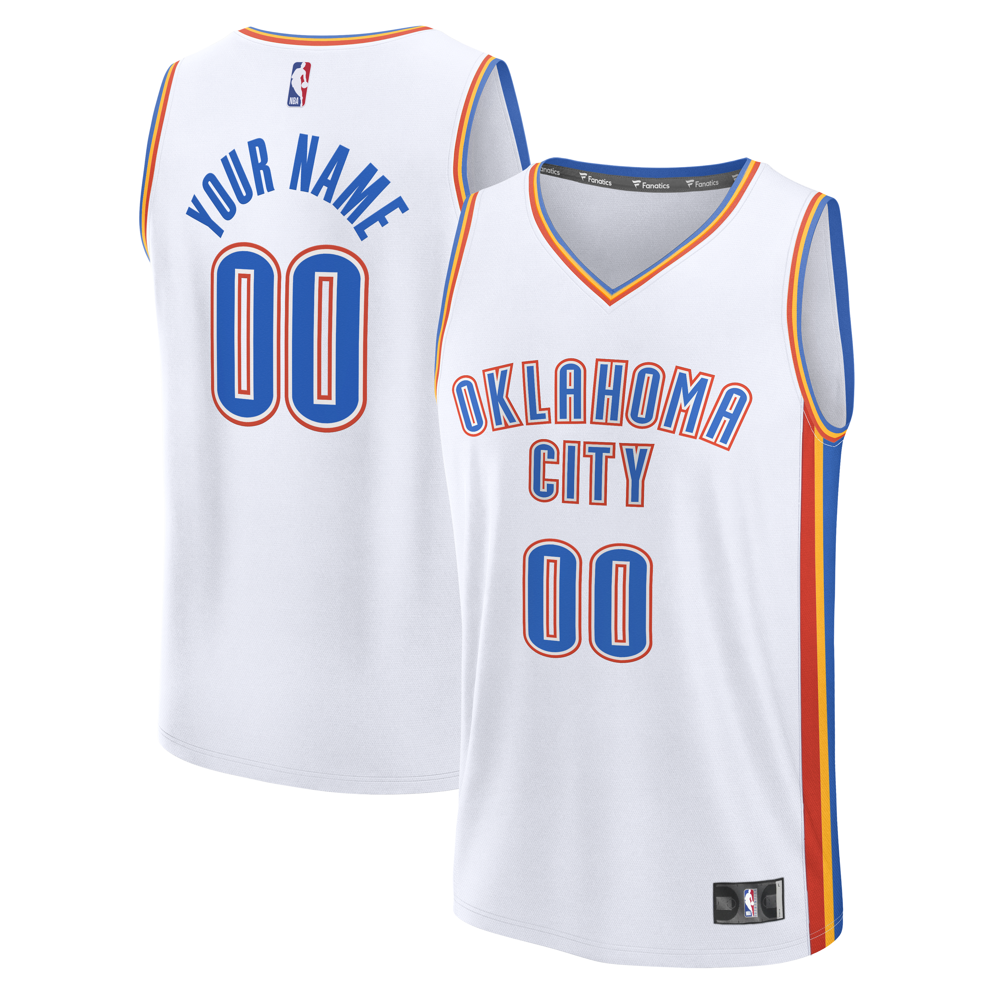 Oklahoma City Thunder Fanatics Youth Fast Break Custom Jersey - Association Edition