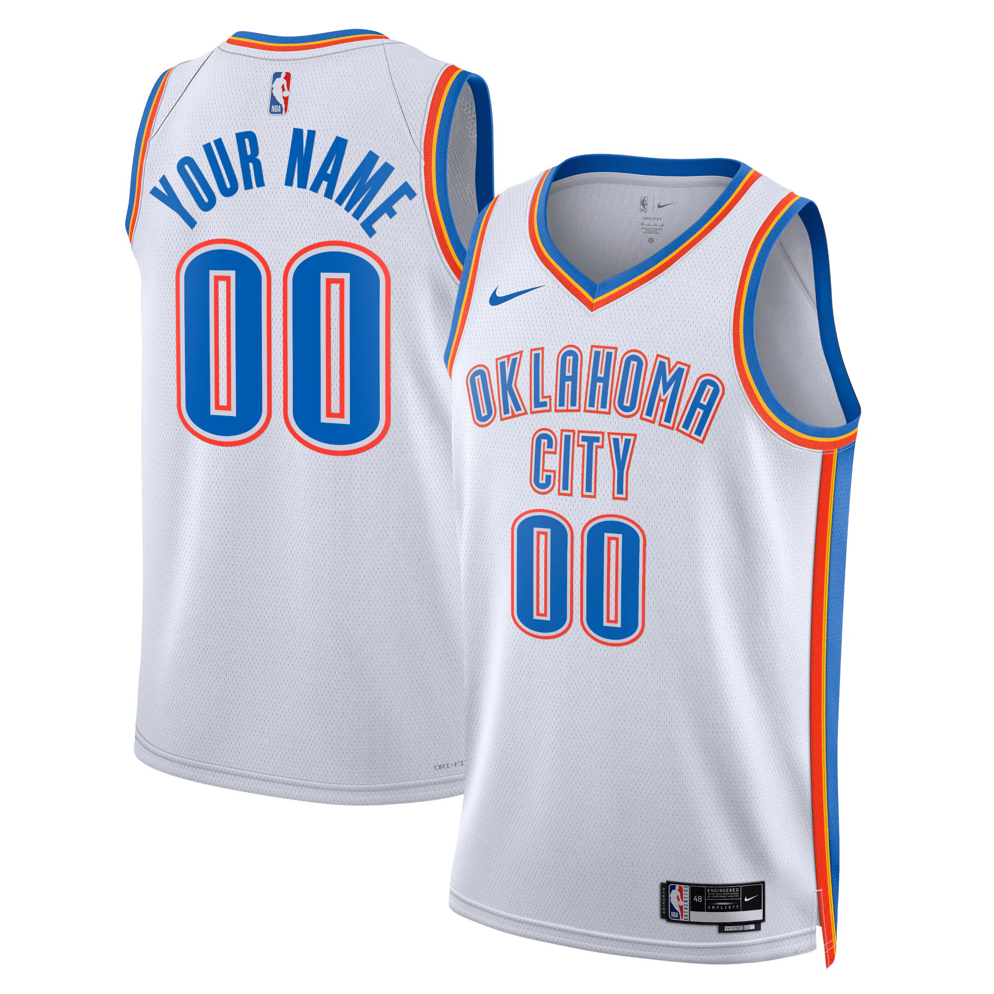 Oklahoma City Thunder Jersey - Nike Oklahoma City Thunder White Jersey