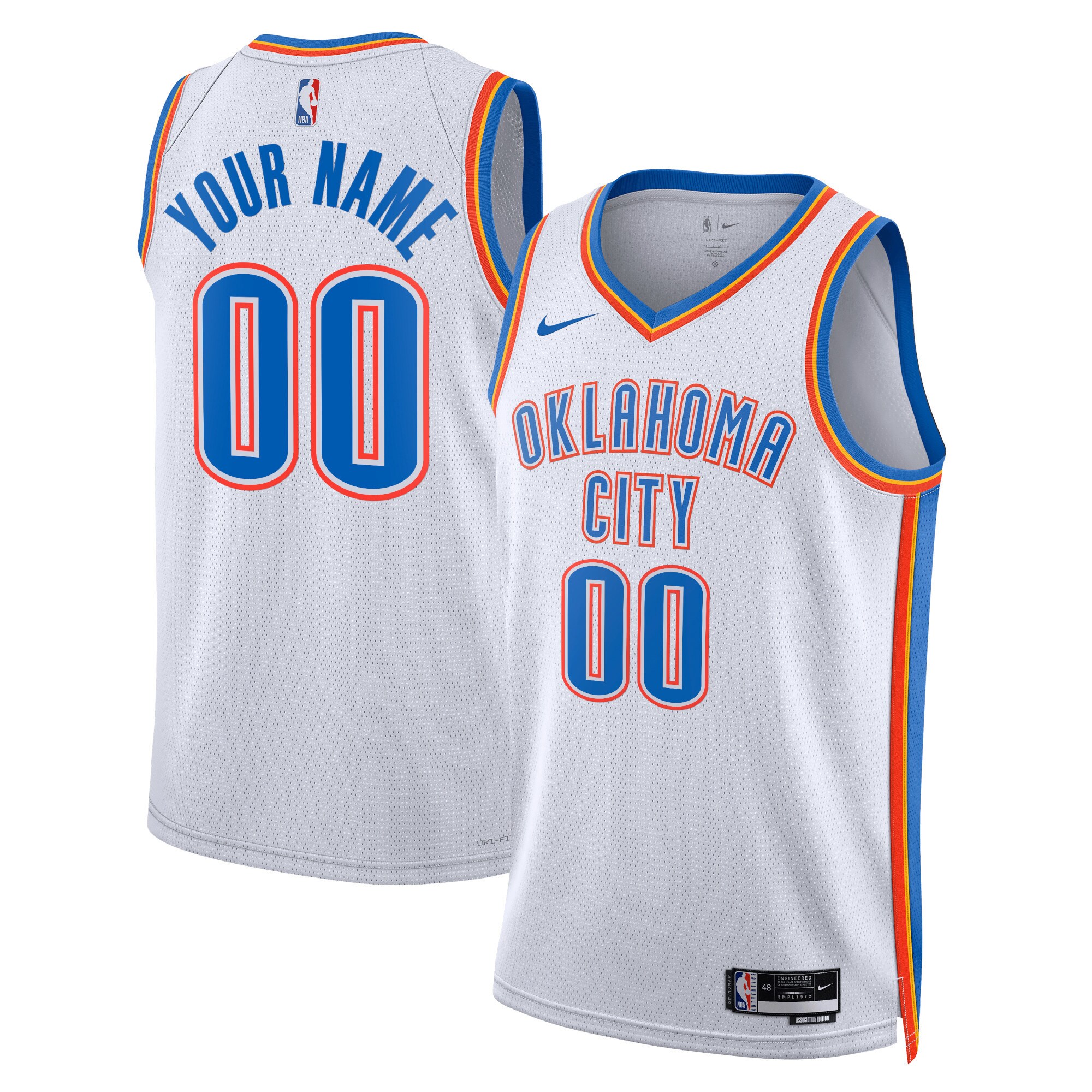 Alternative view of Oklahoma City Thunder Jersey - Nike Oklahoma City Thunder White Jersey