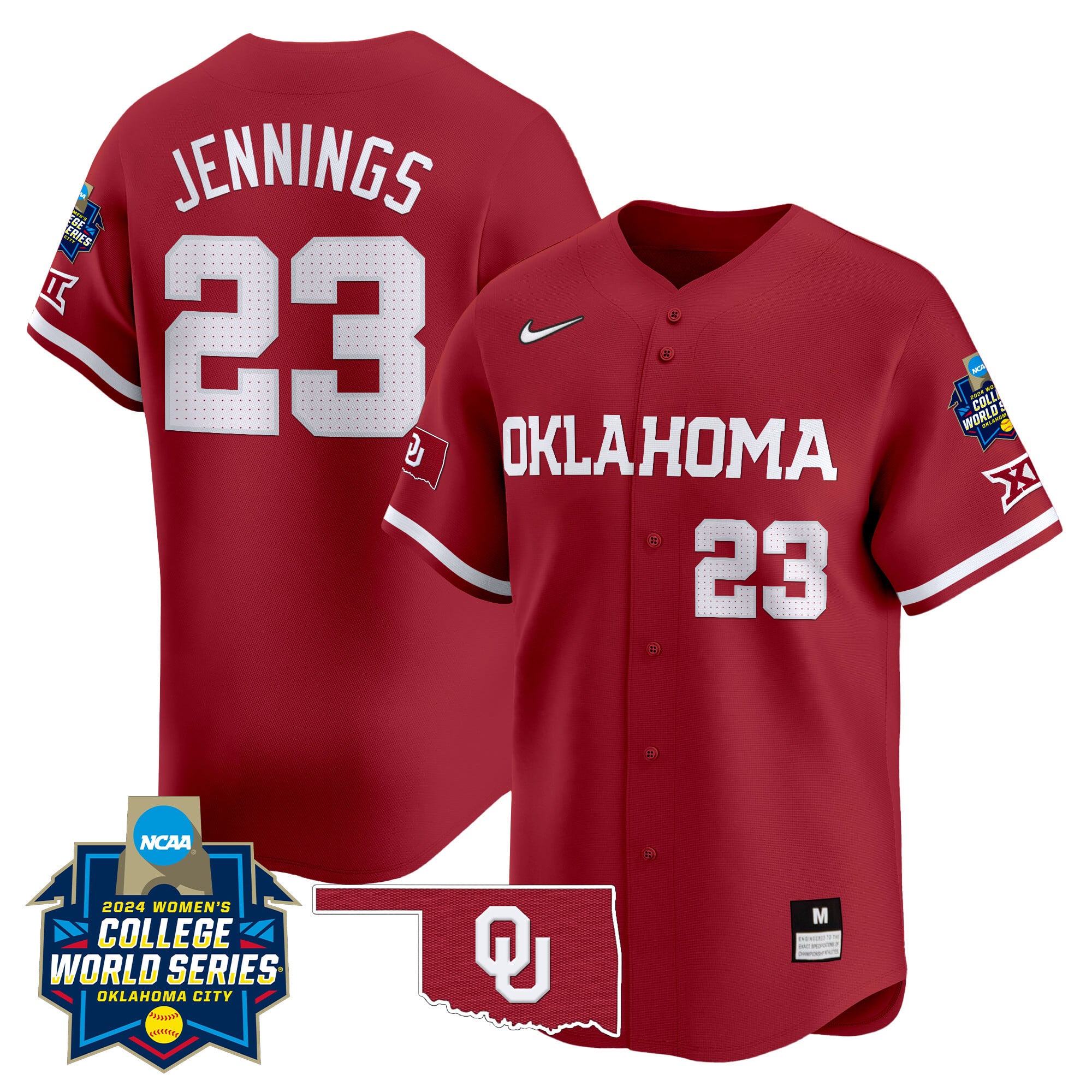 Alternative view of Oklahoma Sooners Coleman Jersey - Nike Oklahoma Sooners #24 Coleman