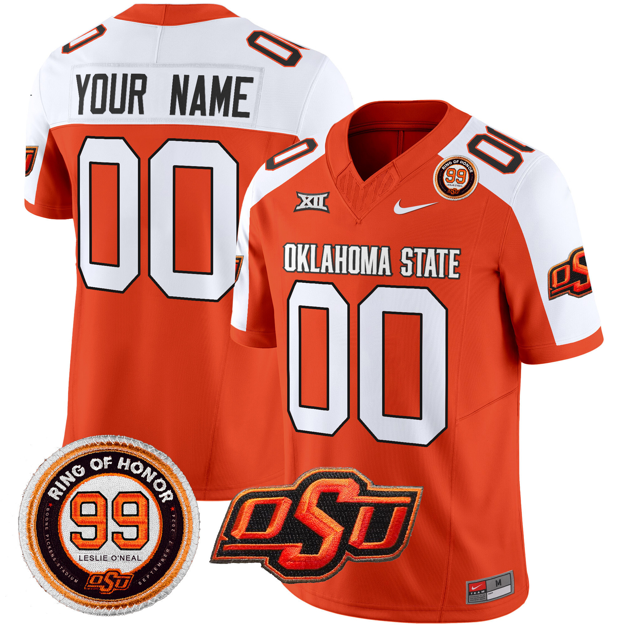 Alternative view of Oklahoma State Jersey - Nike - Custom Black & Orange Edition