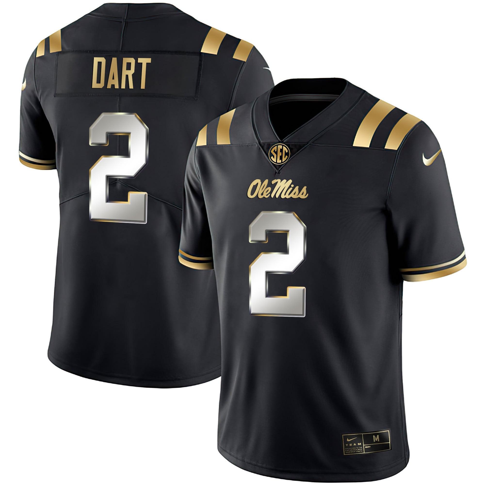 Ole Miss Rebels Black Jersey - Nike Ole Miss Rebels #2 Black Football