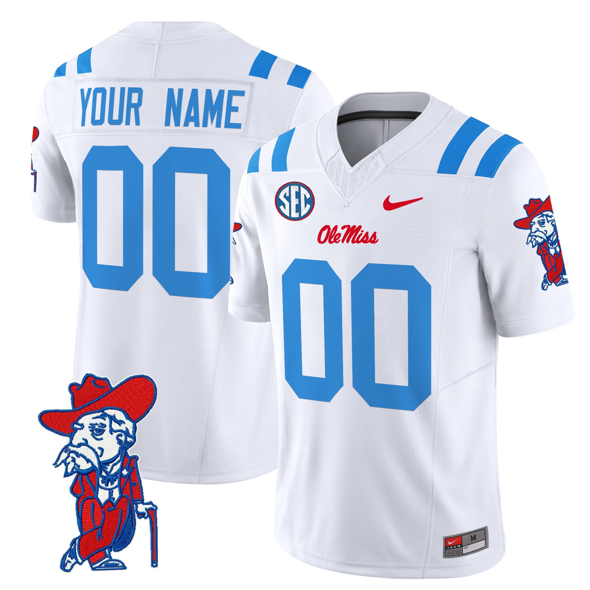 Ole Miss White Jersey - Nike Ole Miss Rebels #00 White Football Jersey