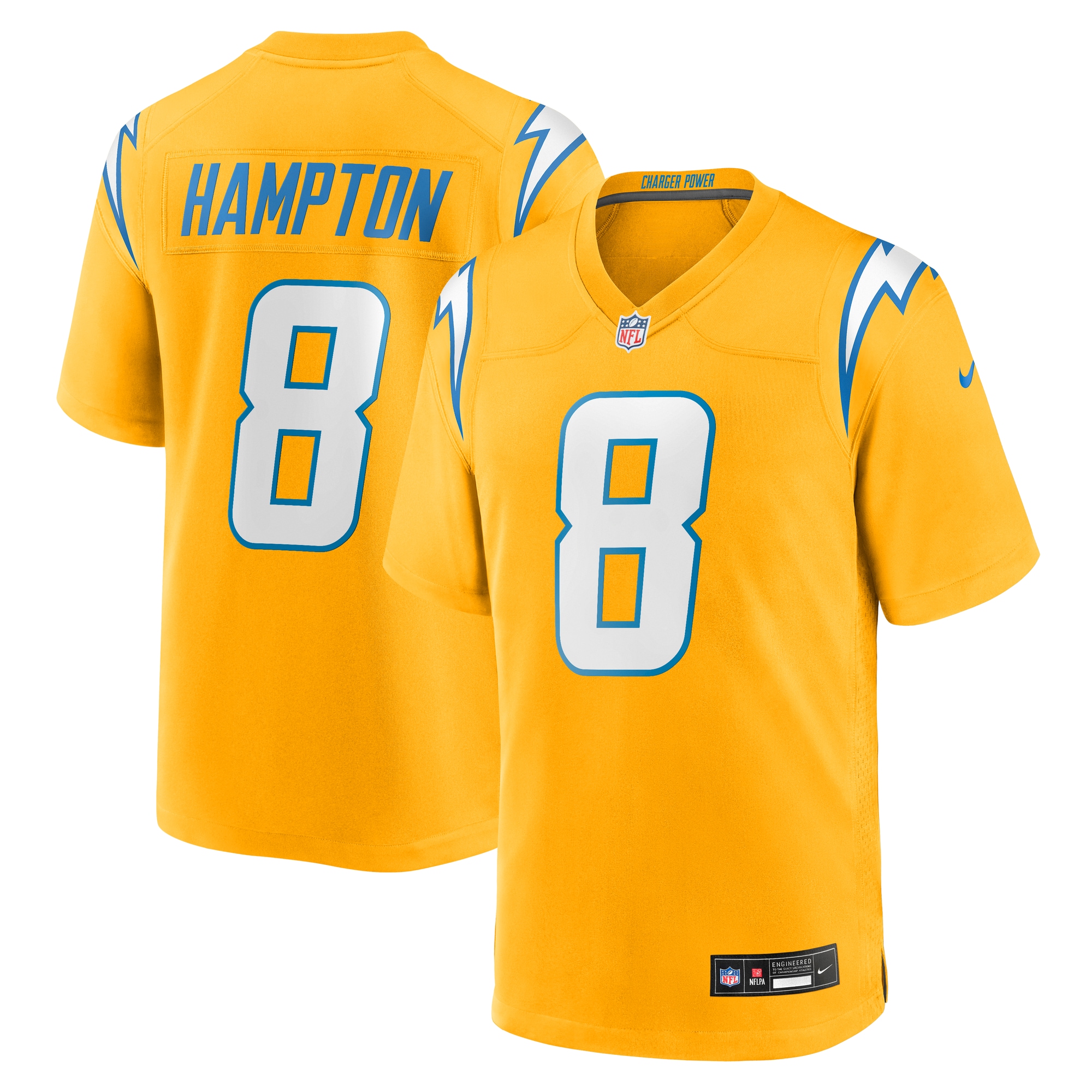 Omarion Hampton Los Angeles Chargers Alternate Charger Power Game Player Jersey