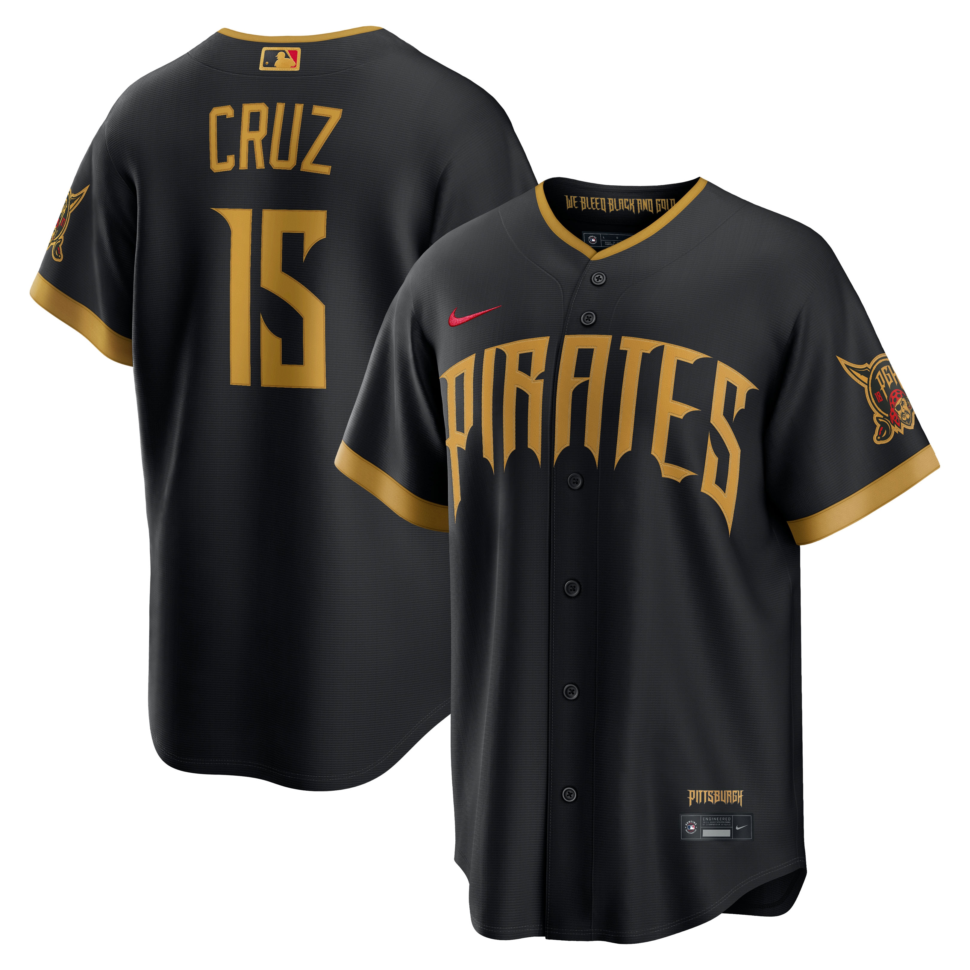 Oneil Cruz Pittsburgh Pirates 2026 City Connect Stadium Jersey - Black