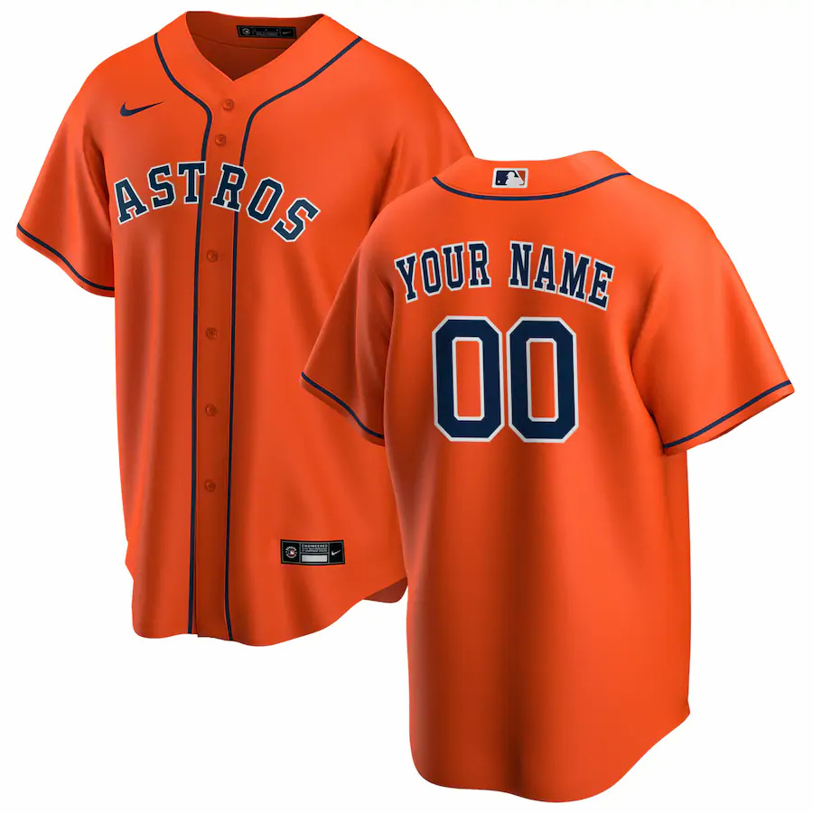 Orange Astros Custom Jersey - Nike - Personalize Your Look!