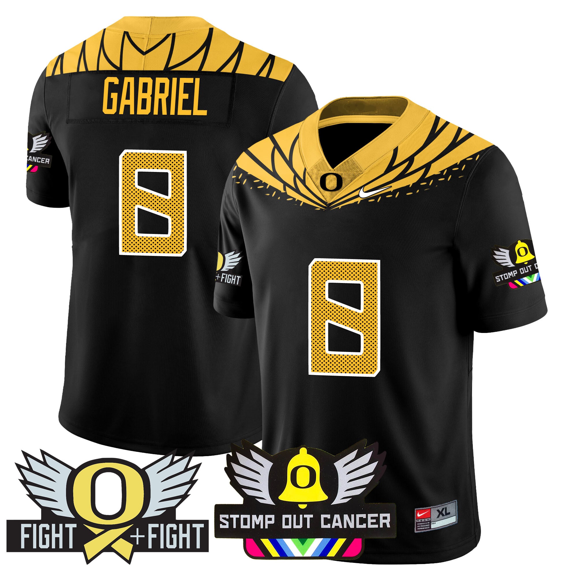 Oregon Ducks Black Gold Jersey - Nike Oregon Ducks #8 Black & Gold