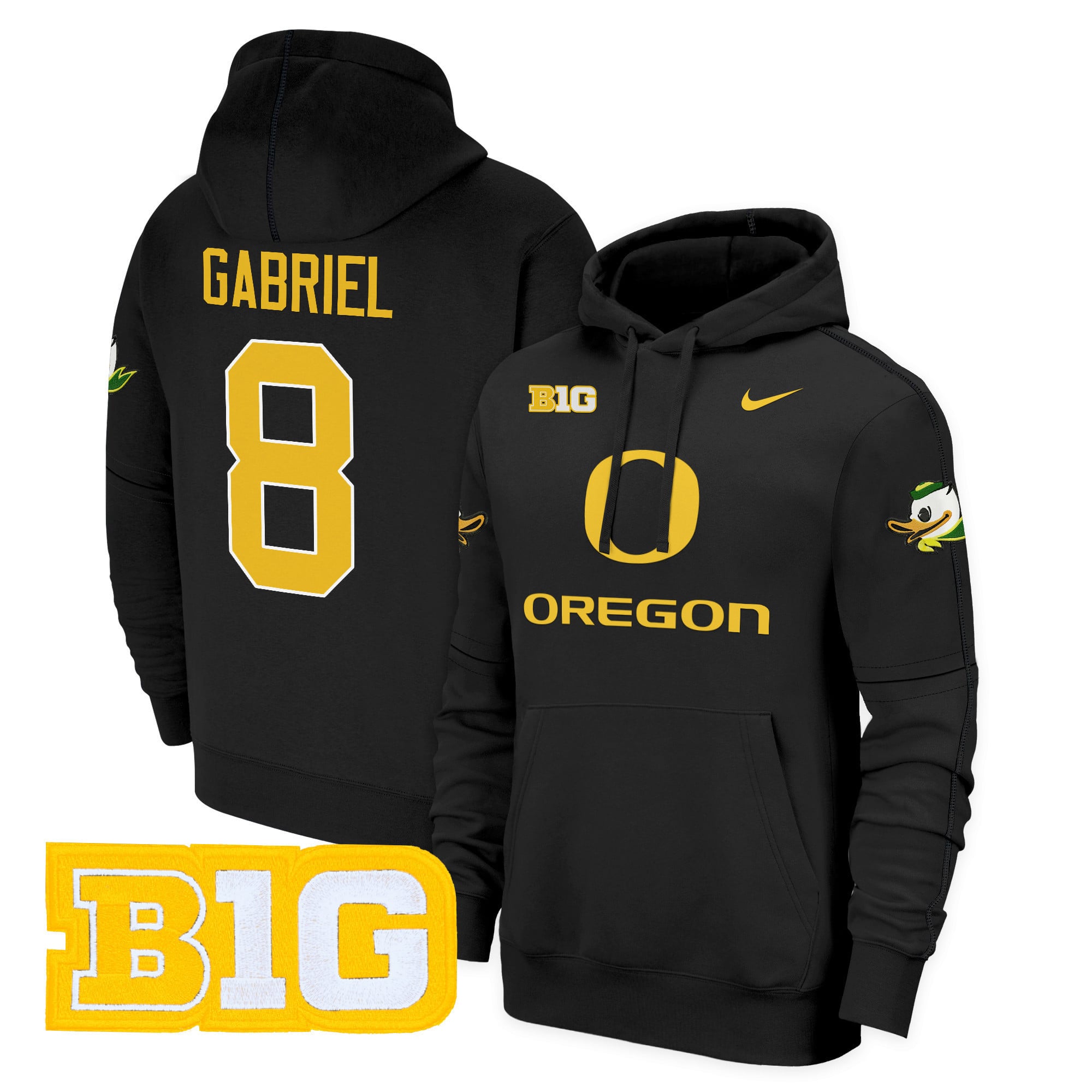 Oregon Ducks Black Hoodie nike - Nike Oregon Ducks Gabriel #8 Black
