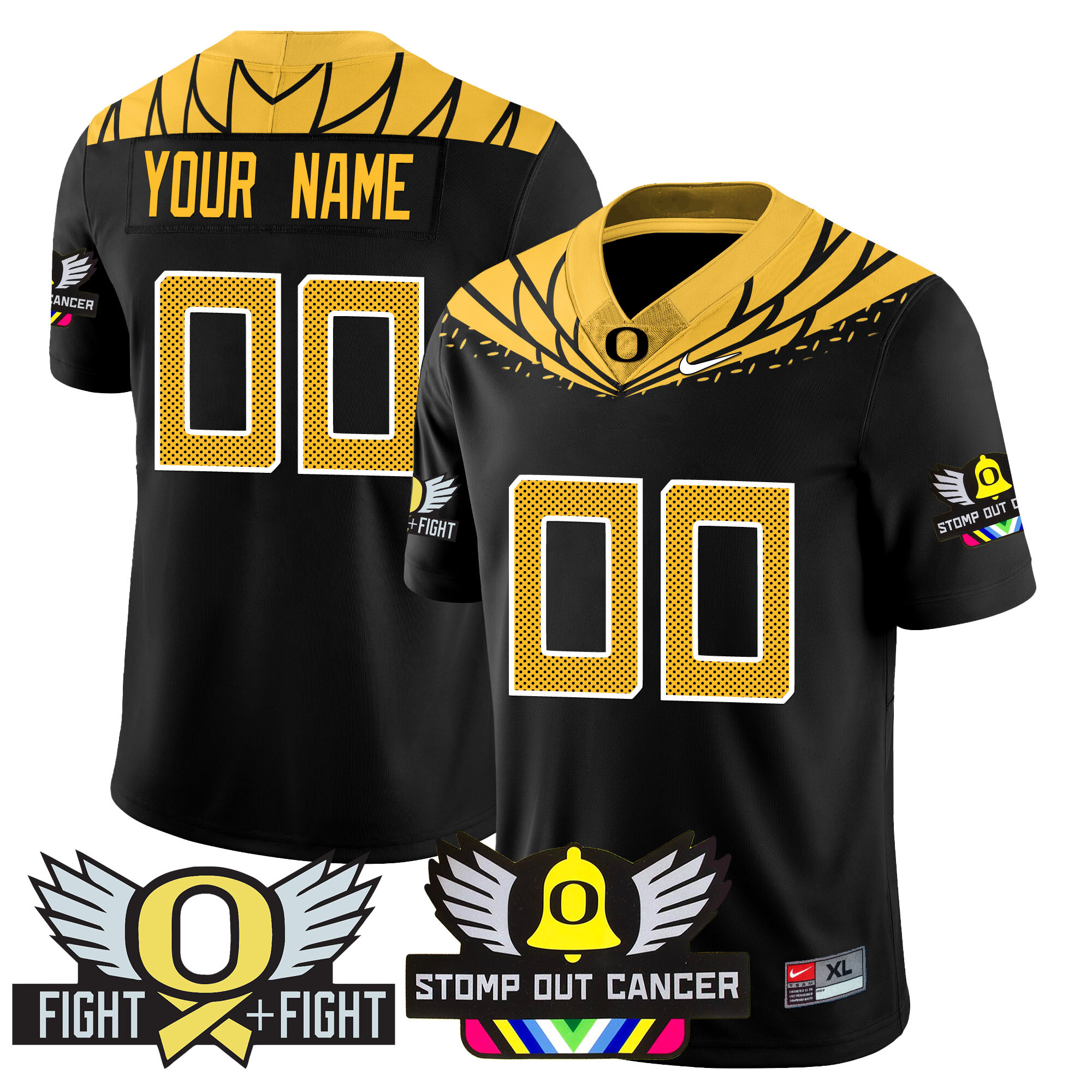 Alternative view of Oregon Ducks Fight Cancer Jersey - Nike - Custom Green