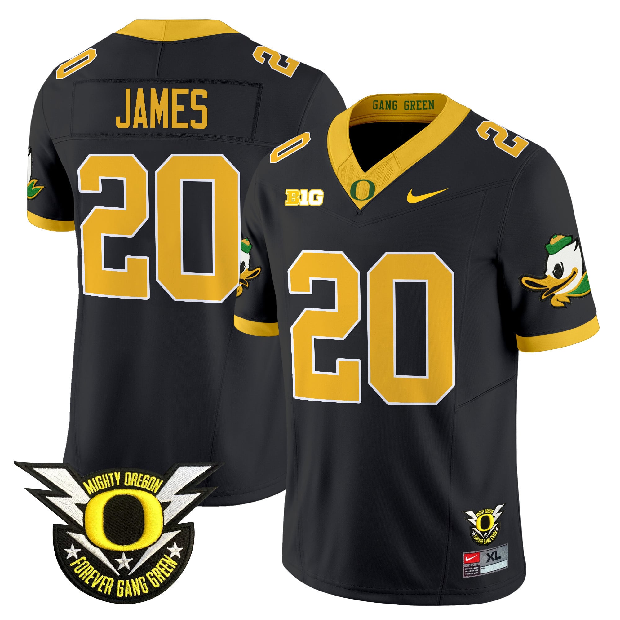 Alternative view of Oregon Ducks Gabriel Black Jersey nike - Nike Oregon Ducks Gabriel #8