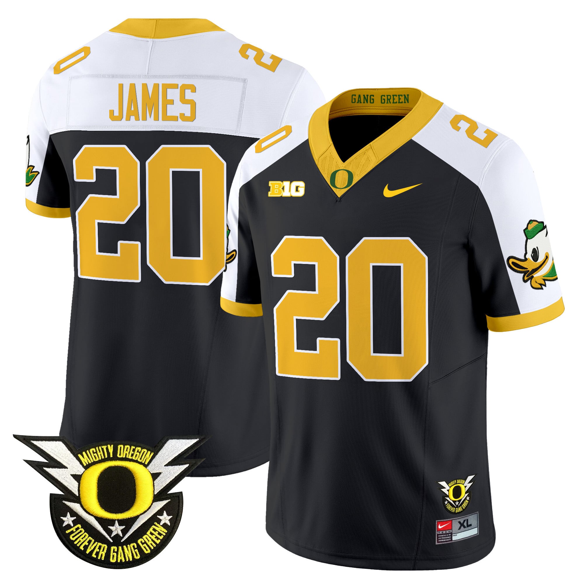 Alternative view of Oregon Ducks Gabriel Jersey - Nike Oregon Ducks #8 Black Football