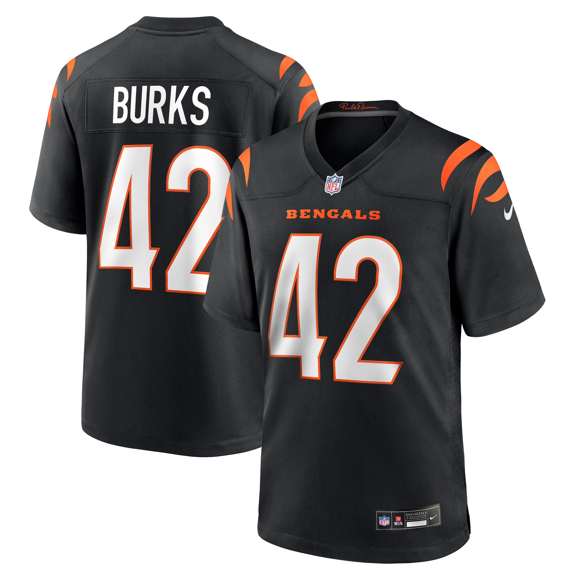 Oren Burks Cincinnati Bengals Team Game Jersey - Black