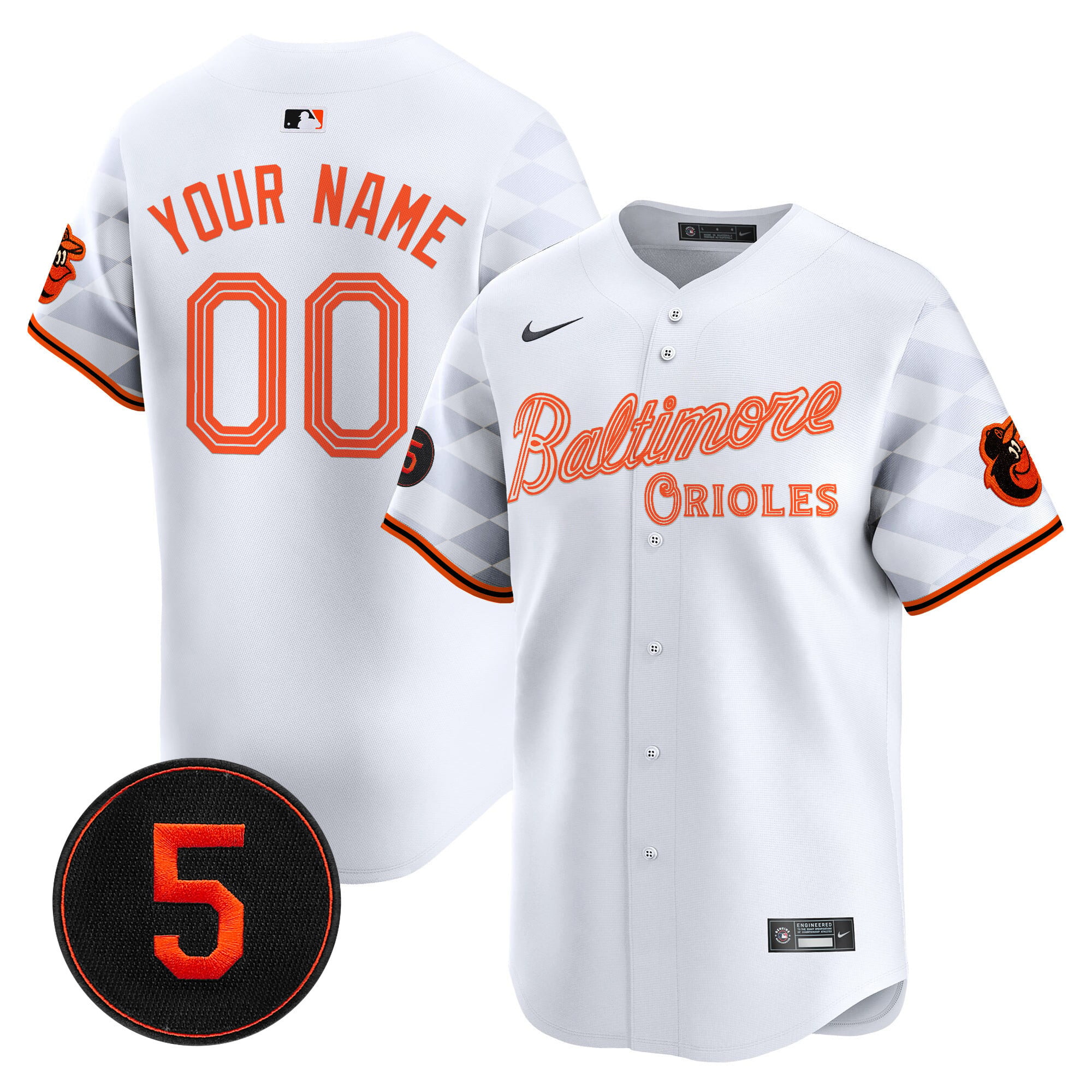 Alternative view of Orioles Black Alternate Jersey - Nike - Customizable Baseball