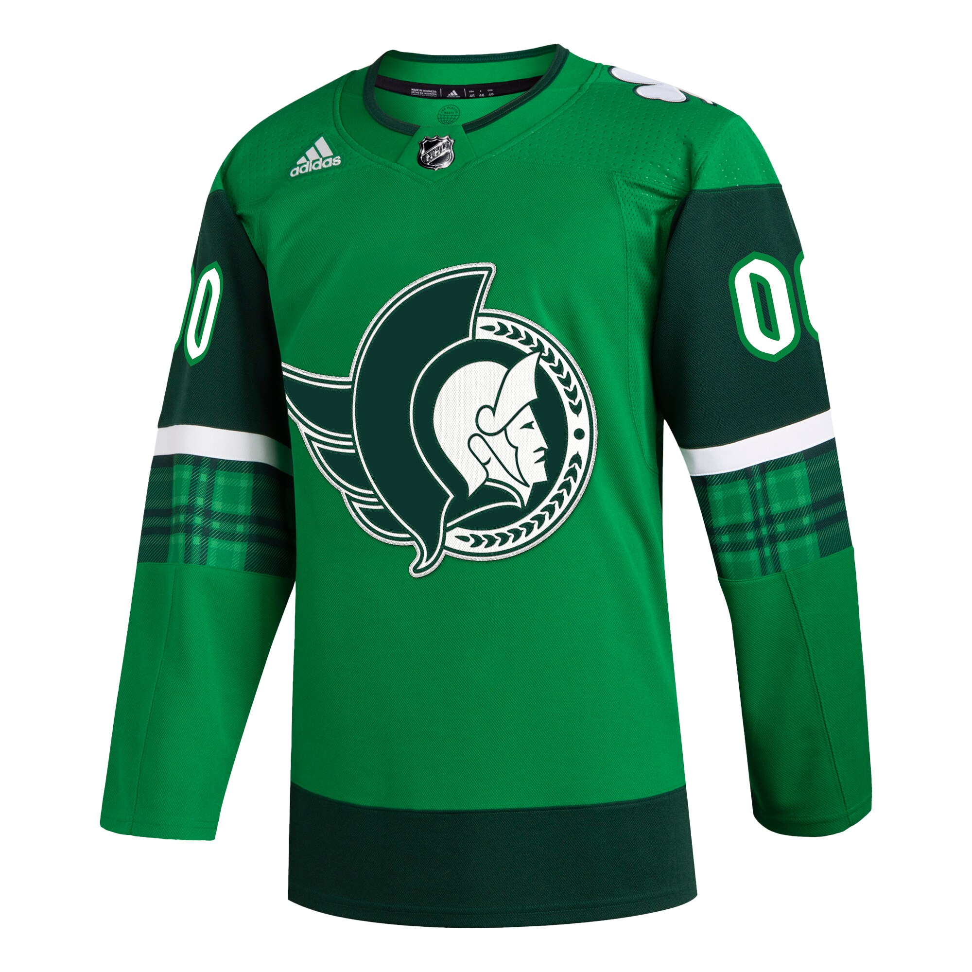 Alternative view of Ottawa Senators Green Jersey - Adidas Ottawa Senators St. Patrick’s