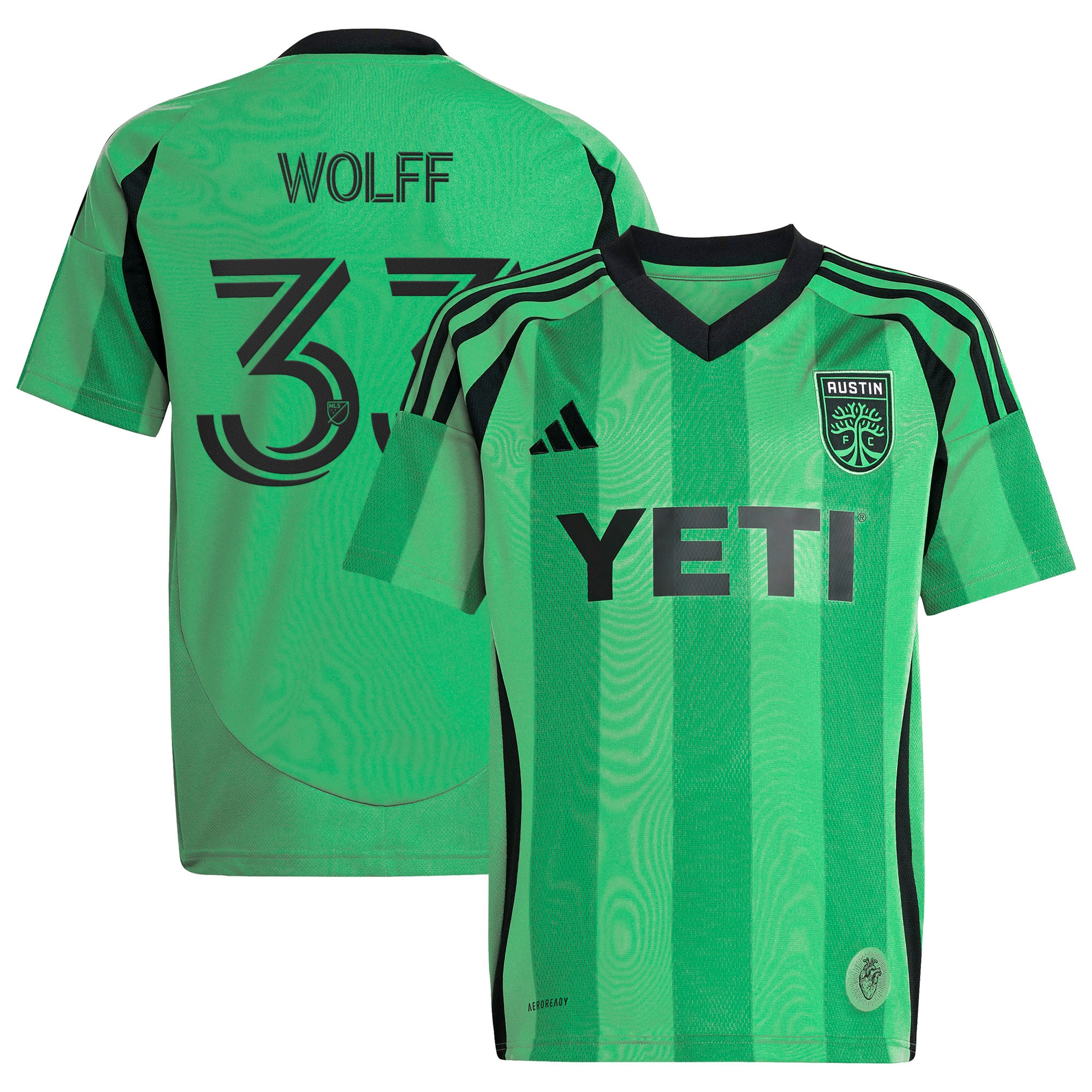 Owen Wolff Austin FC Youth 2025 The Heartbeat Kit Jersey - Green