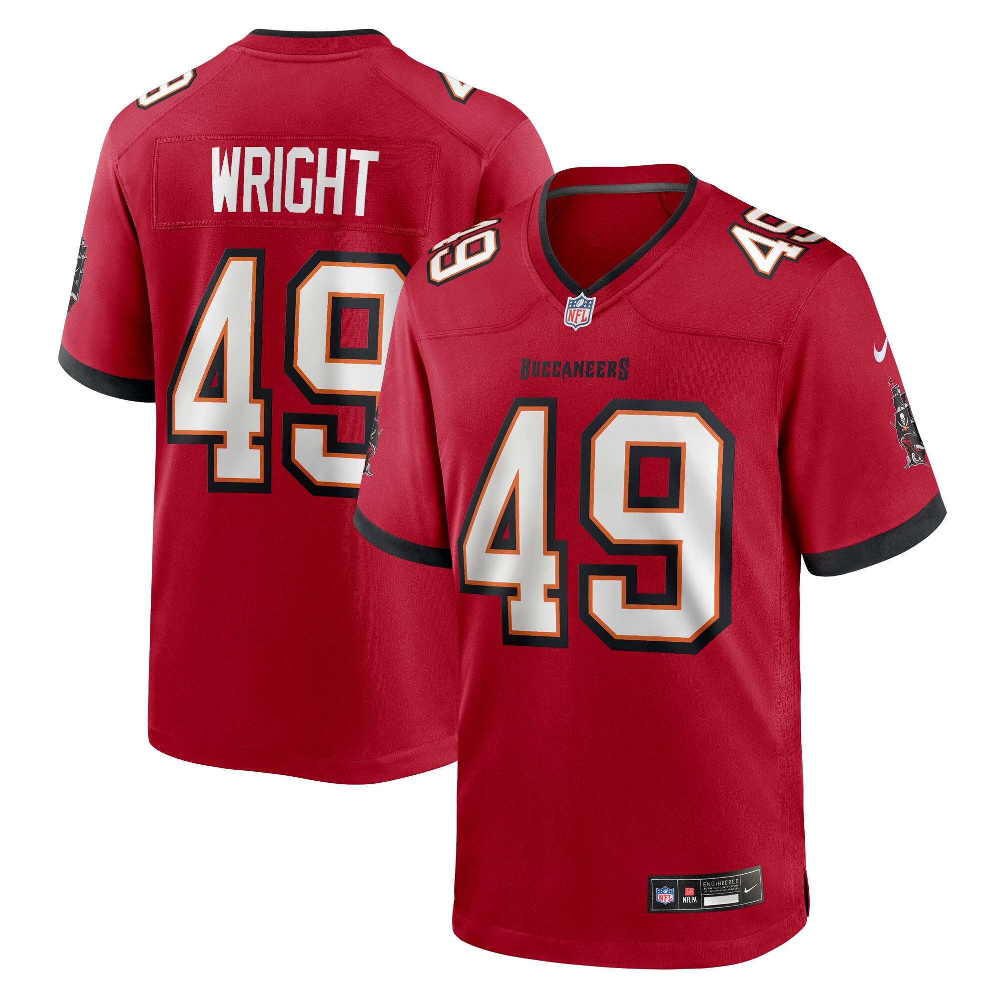 Owen Wright Tampa Bay Buccaneers Team Game Jersey - Red