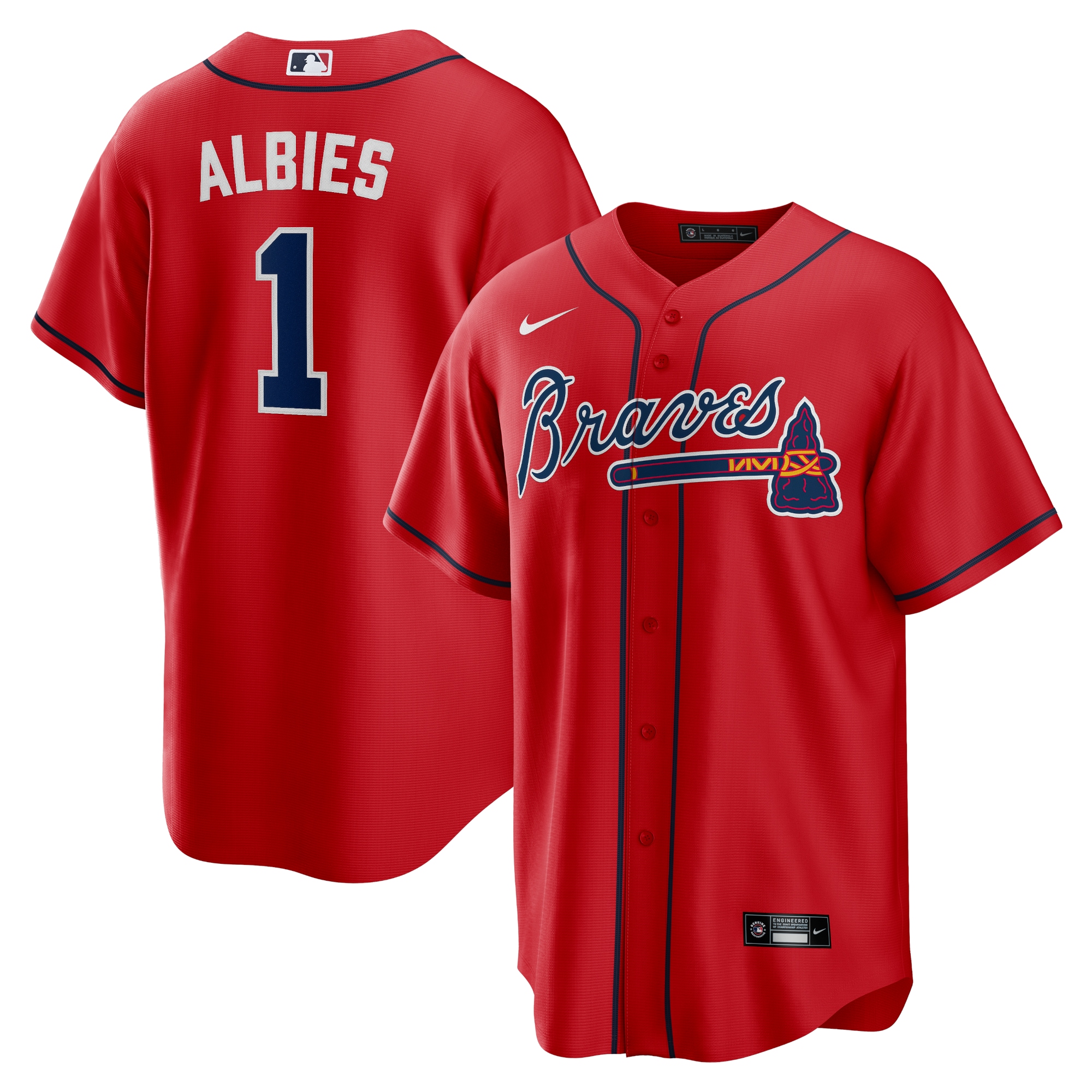 Ozzie Albies Atlanta Braves Alternate 2 Jersey - Red