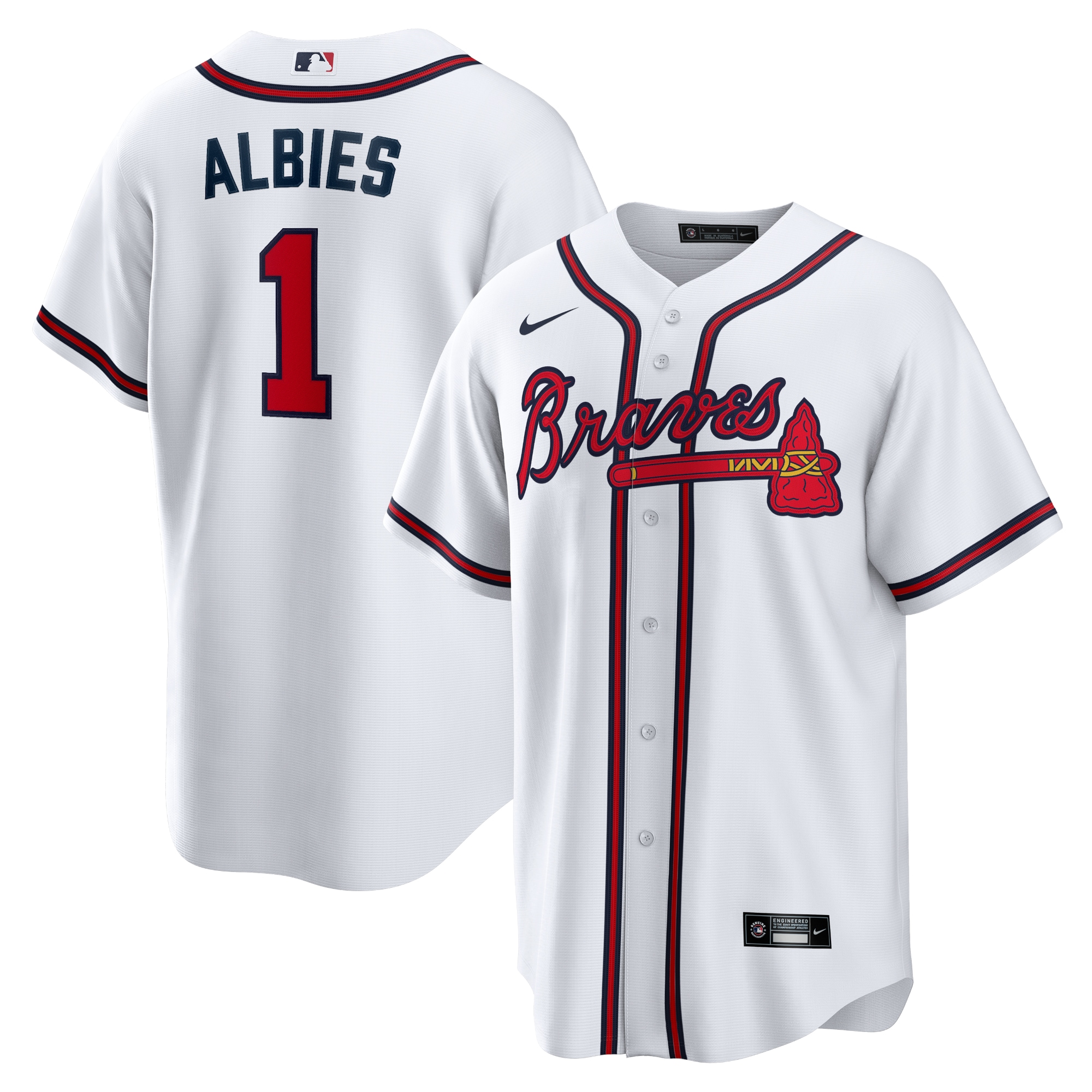 Ozzie Albies Atlanta Braves Home Player Name Jersey - White