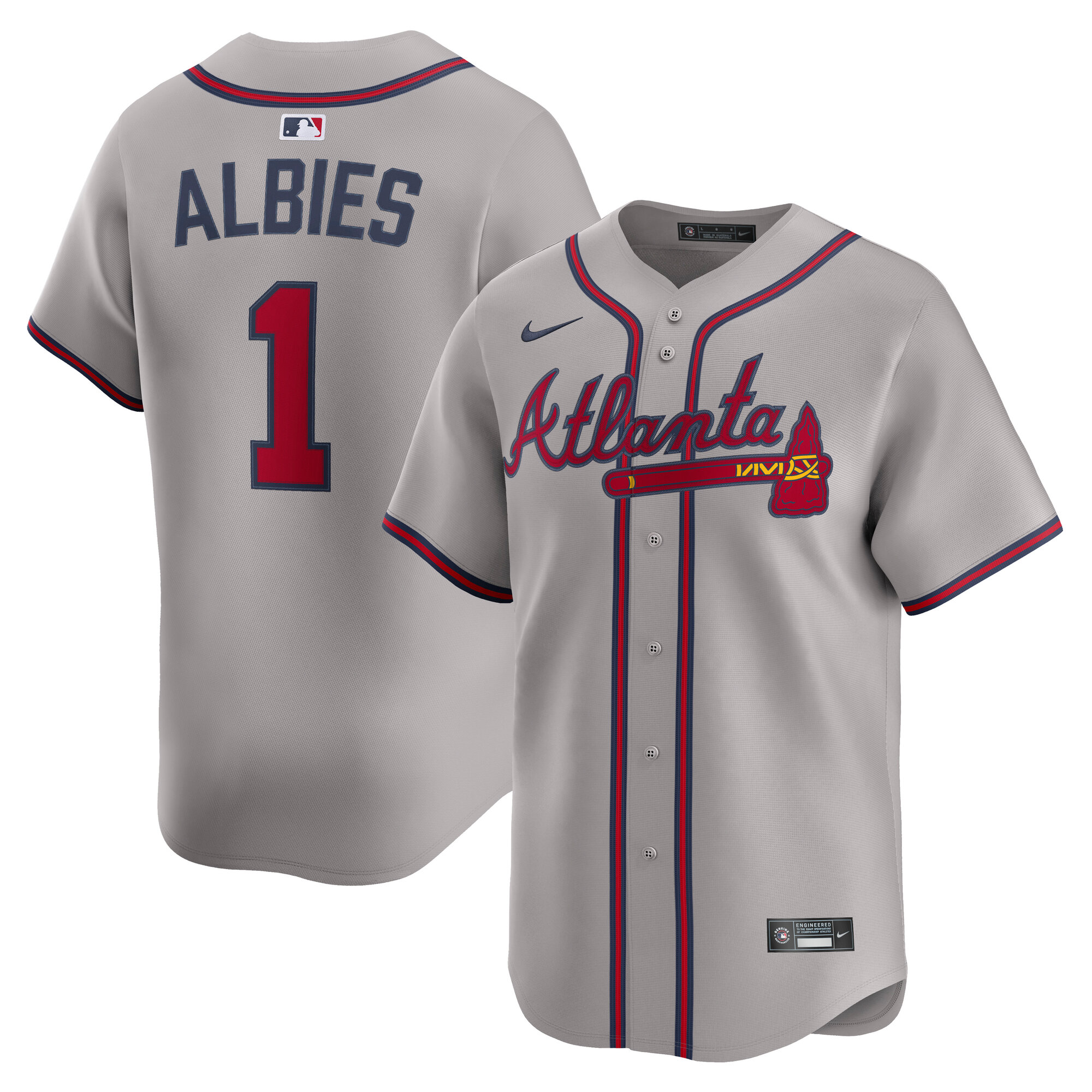 Ozzie Albies Atlanta Braves Road Limited Player Jersey - Gray