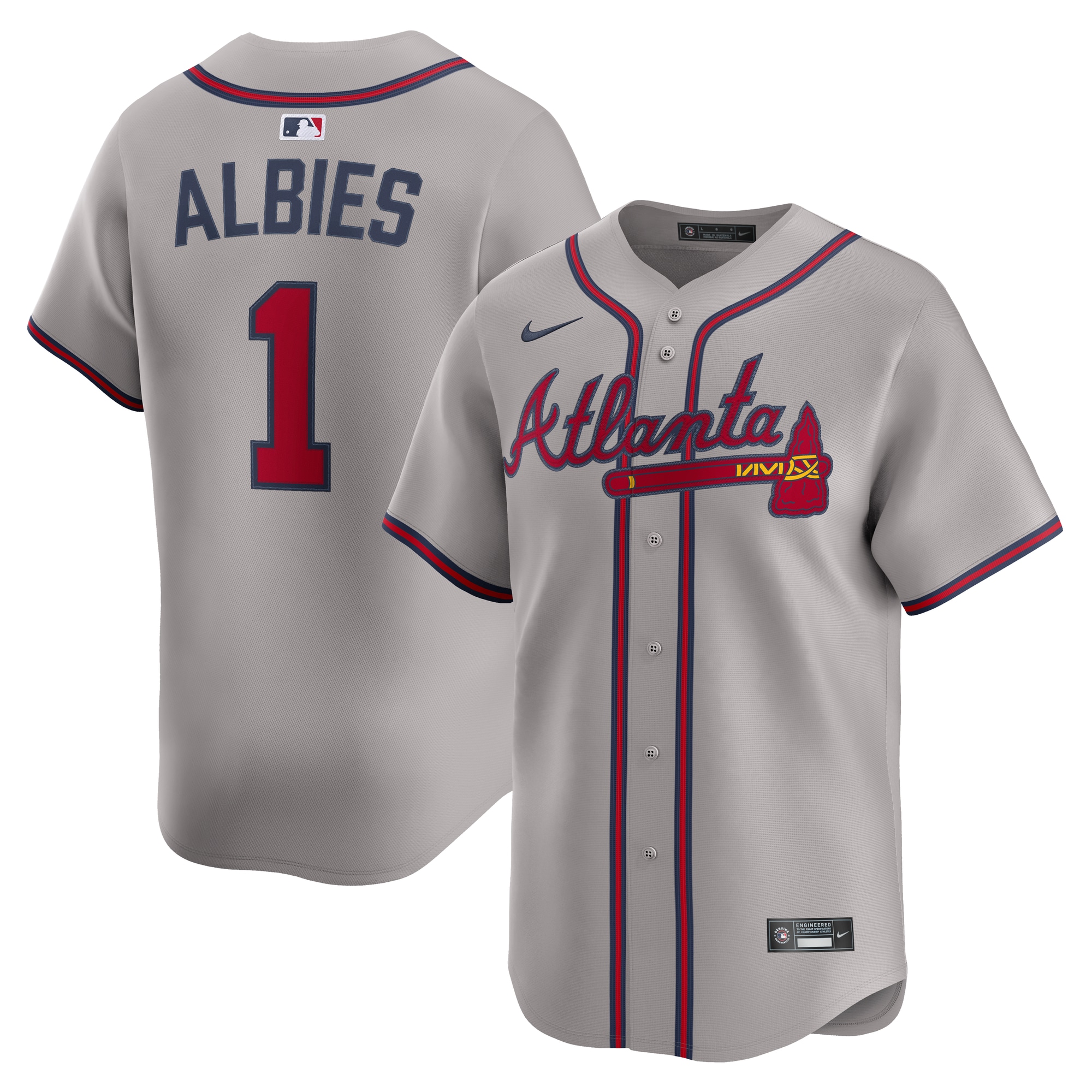 Ozzie Albies Atlanta Braves Road Limited Player Jersey - Gray