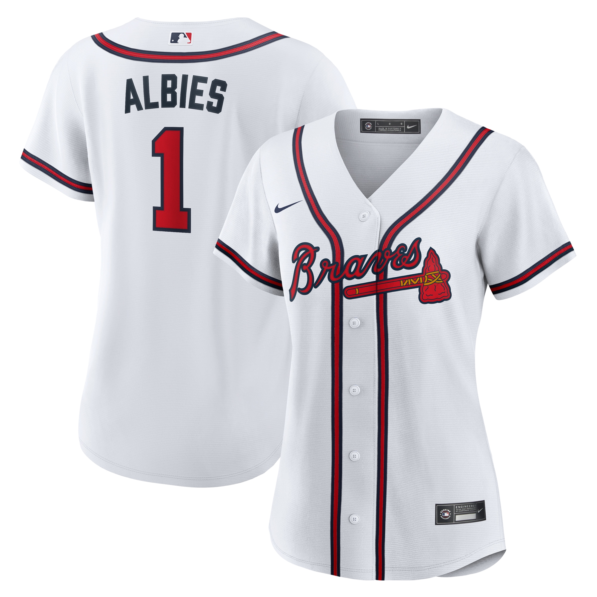 Ozzie Albies Atlanta Braves Women's Home Jersey - White
