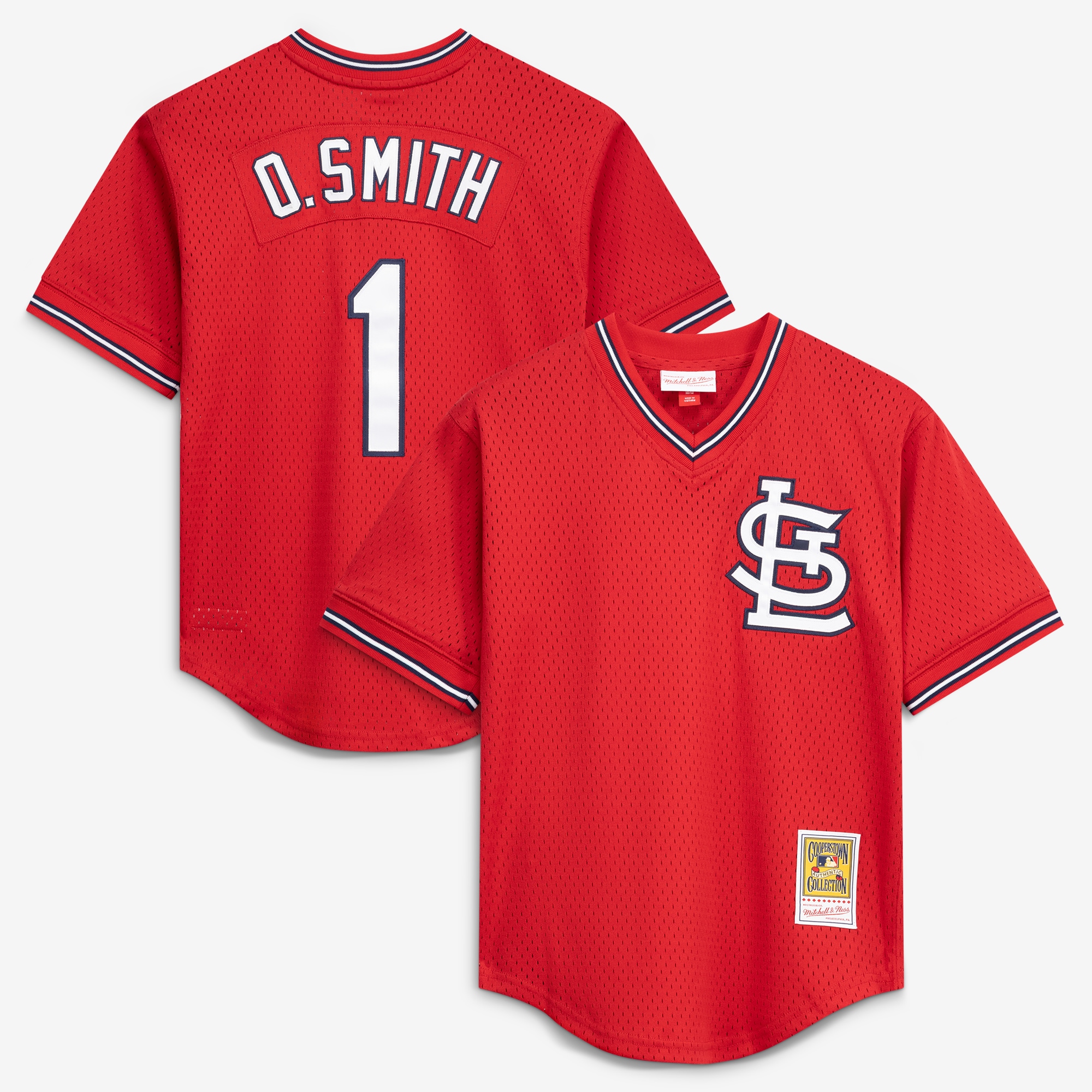 Ozzie Smith St. Louis Cardinals Youth Cooperstown Collection Mesh Batting Practice Jersey - Navy