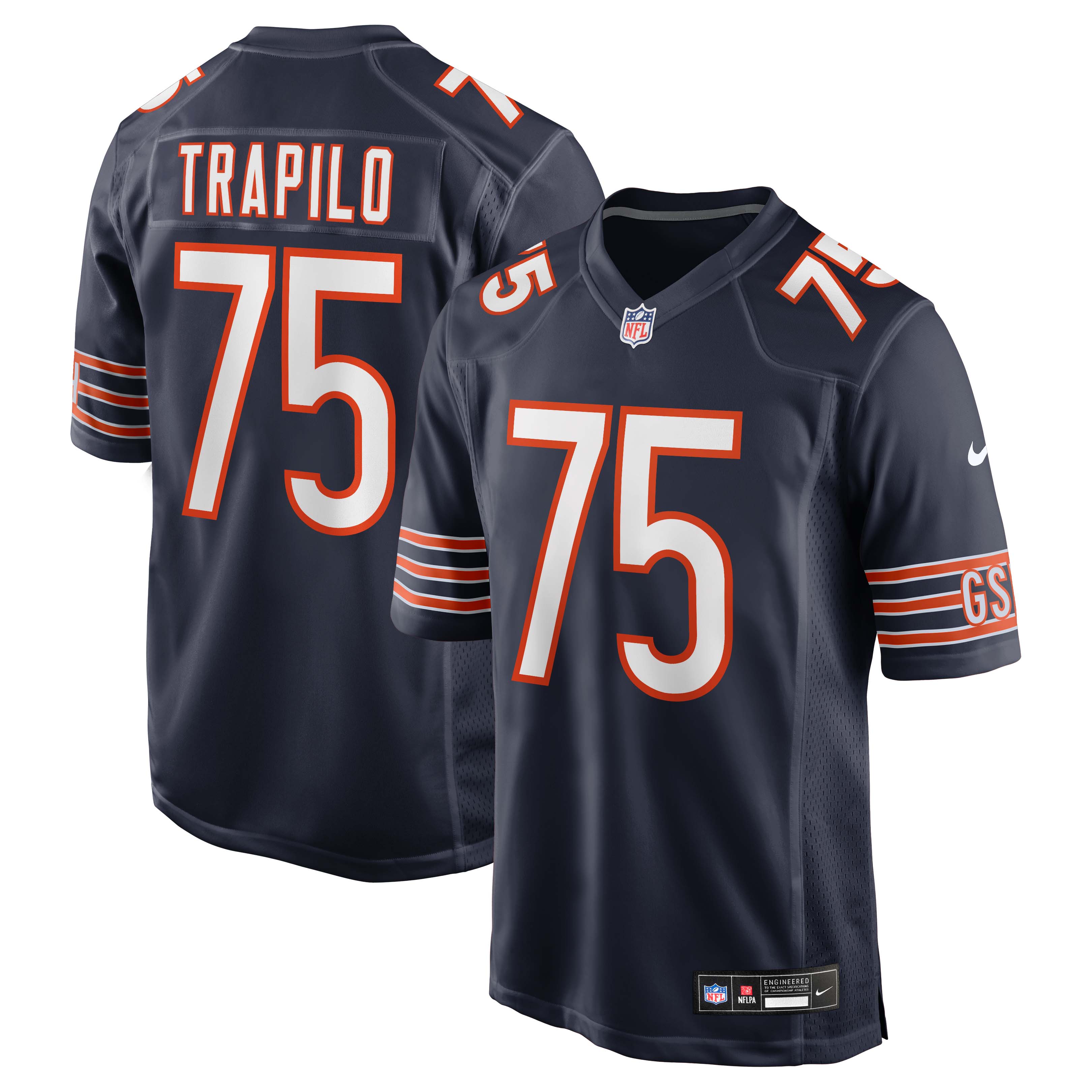 Ozzy Trapilo Chicago Bears Team Game Jersey - Navy