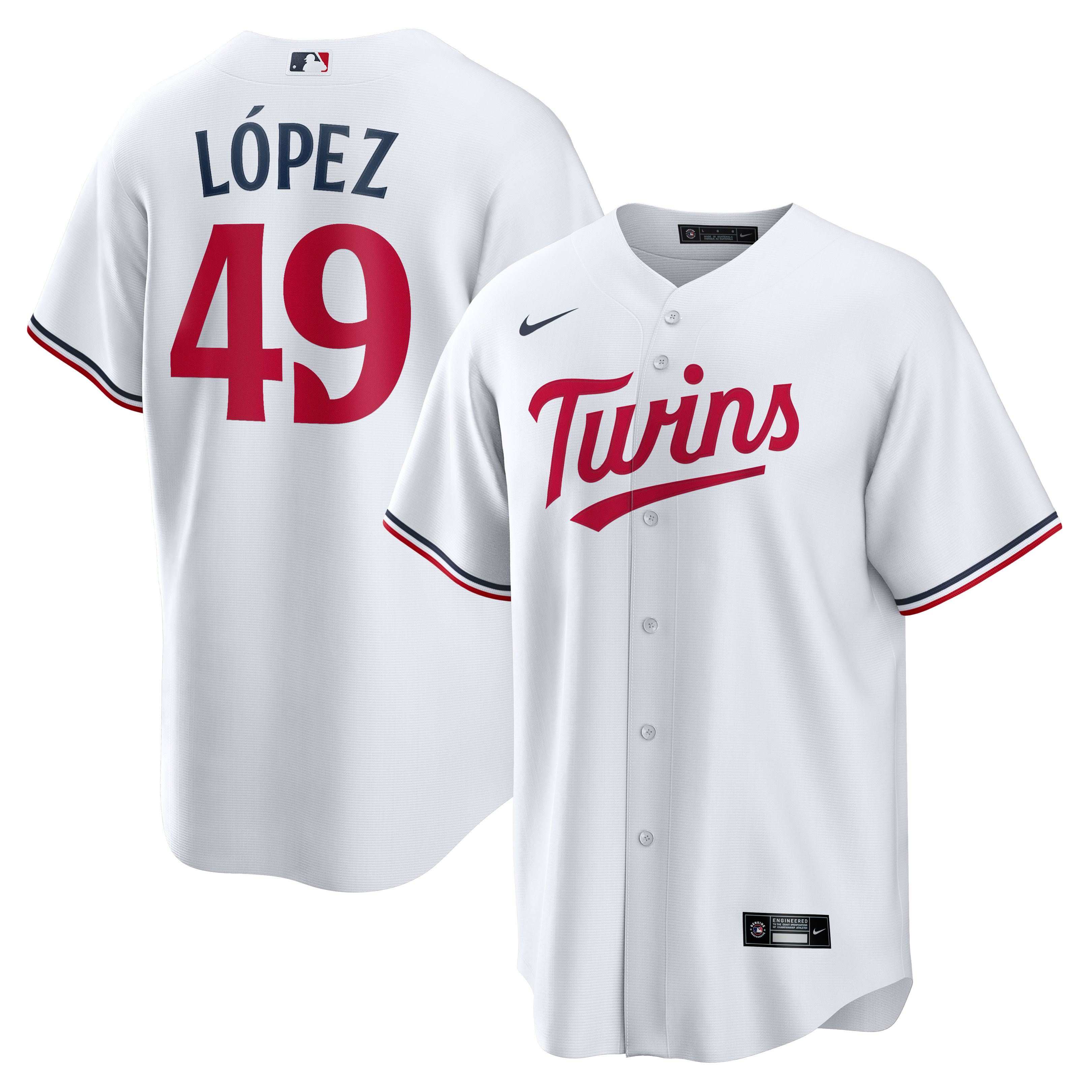Pablo López Minnesota Twins Home Player Jersey - White