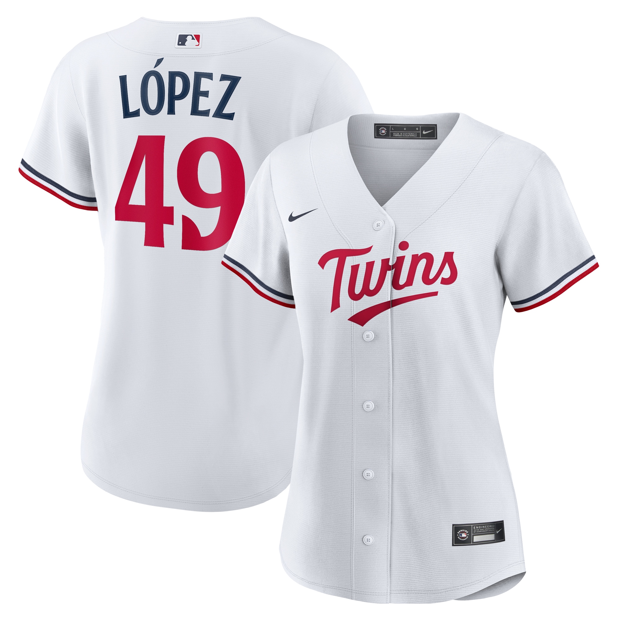 Pablo Lopez Minnesota Twins Women's Home Jersey - White
