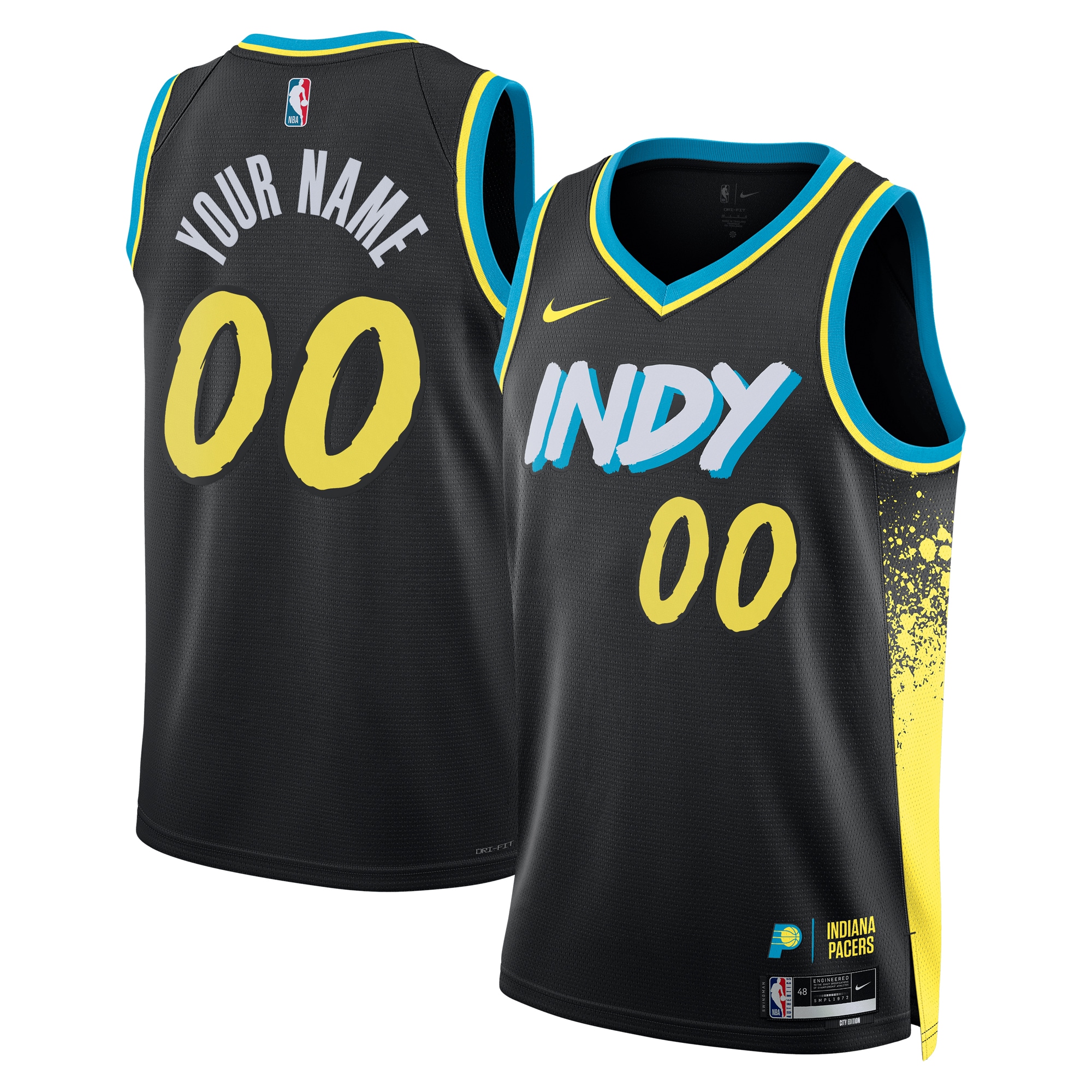 Pacers Black City Edition Jersey - Custom Name & Number