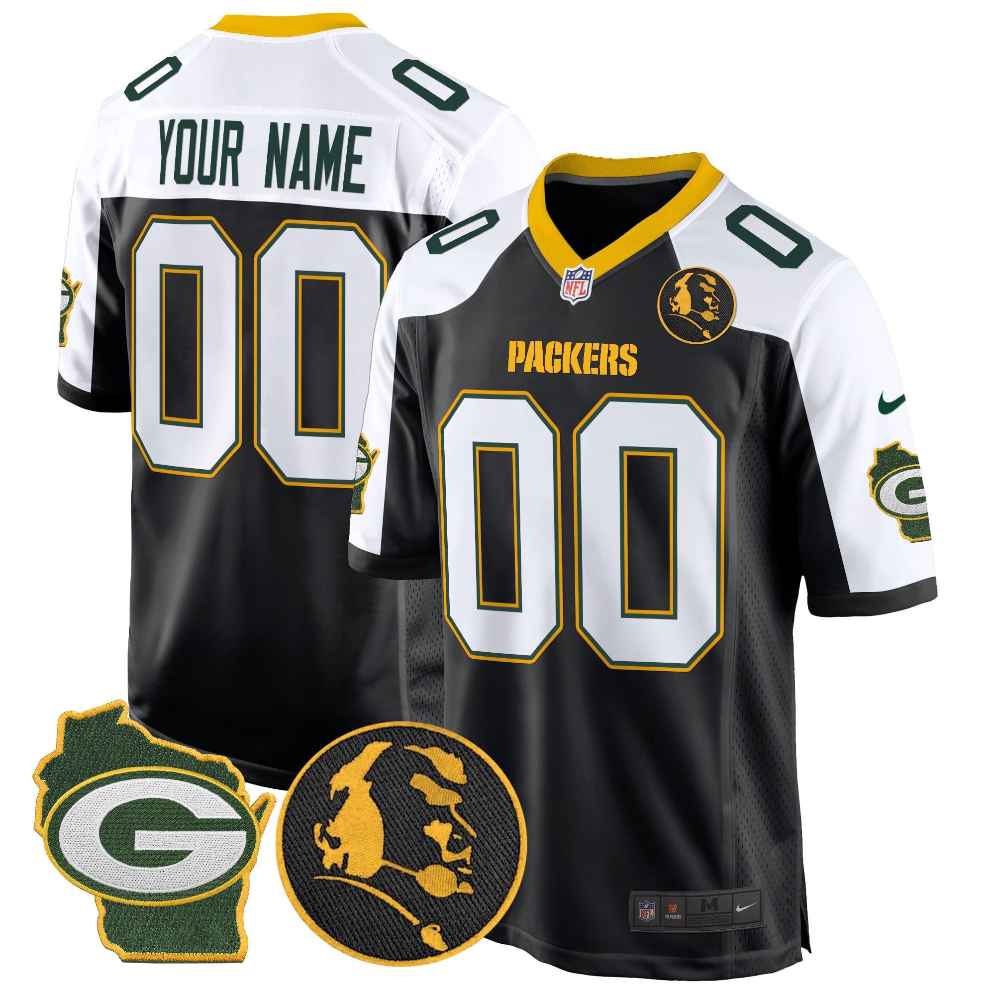 Packers Alternate Black Jersey - Customizable Nike NFL Gear