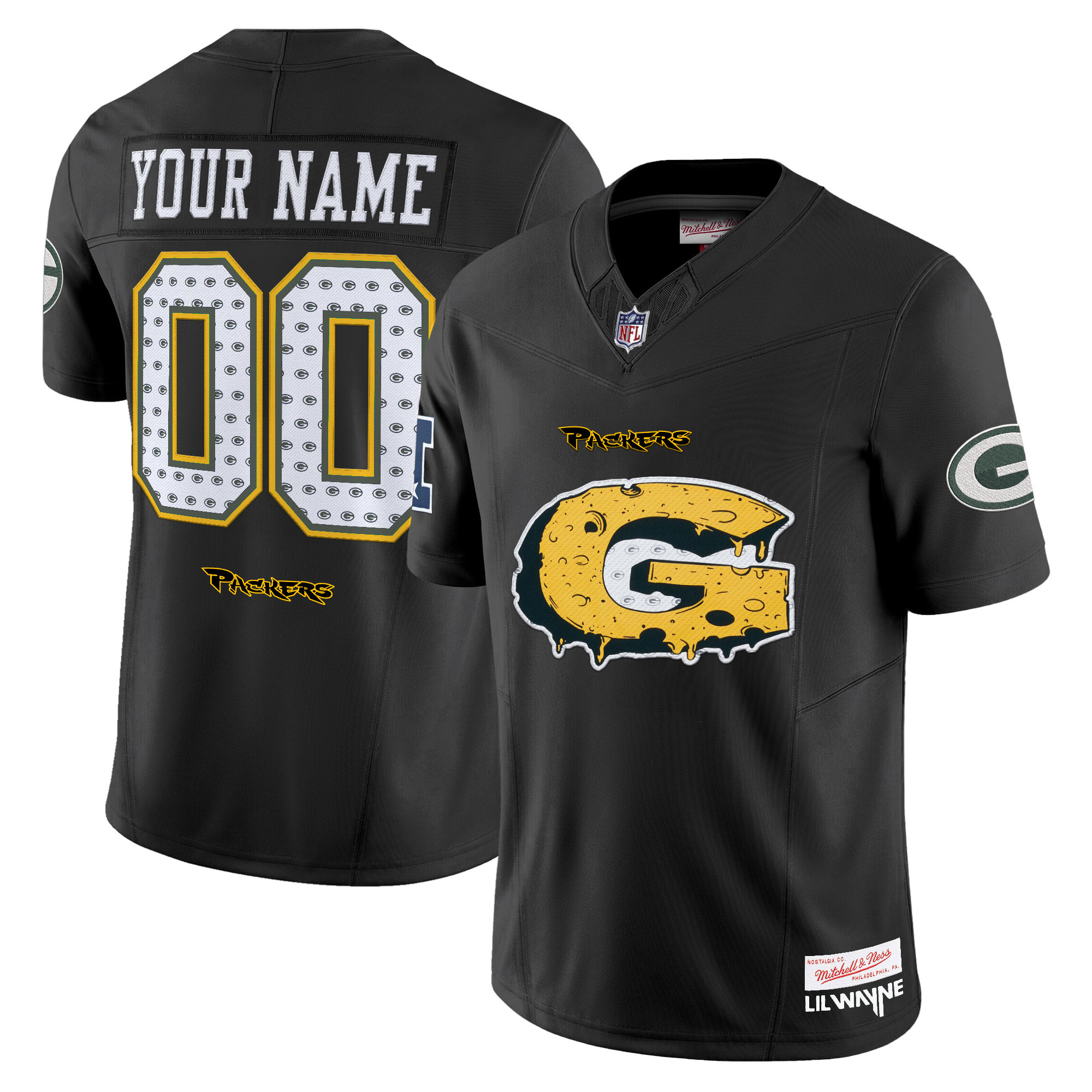Packers Lil Wayne Black Jersey - Mitchell & Ness